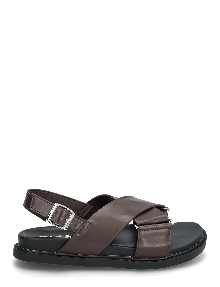 Bianco - BIAOSLO Cross Sandal Faux Leather - flache sandalen - brown - 1