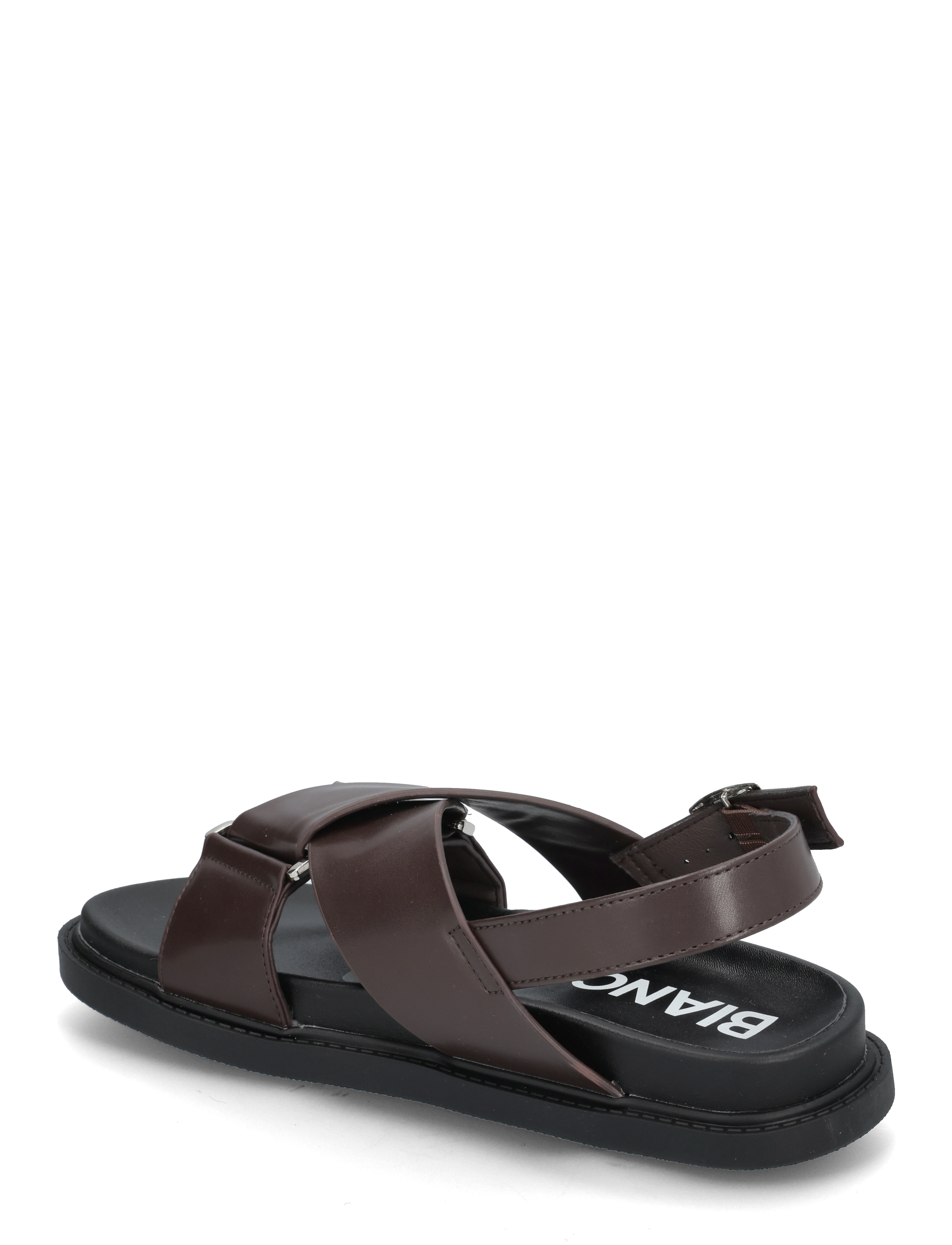 Bianco - BIAOSLO Cross Sandal Faux Leather - flache sandalen - brown - 2