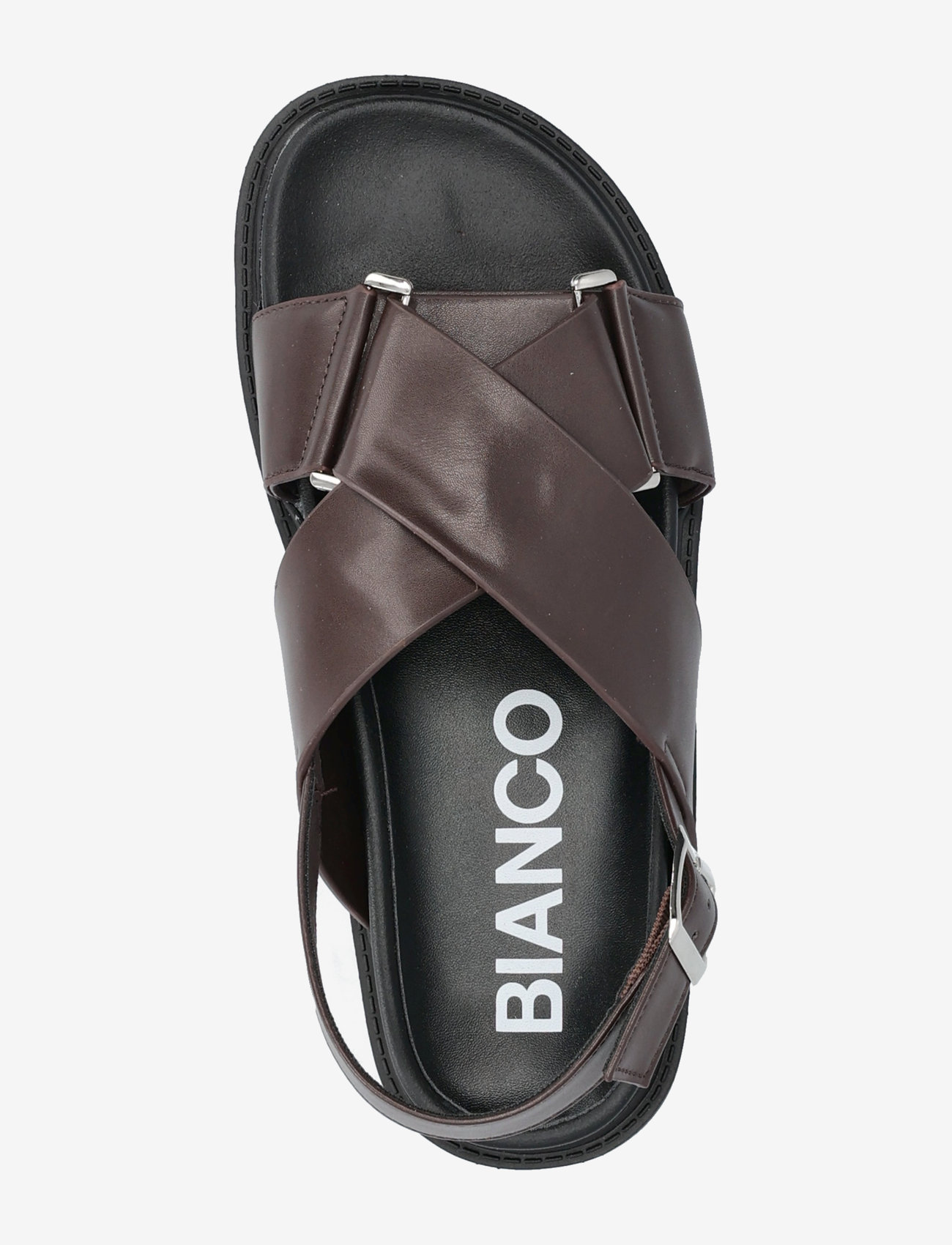 Bianco - BIAOSLO Cross Sandal Faux Leather - platta sandaler - brown - 3