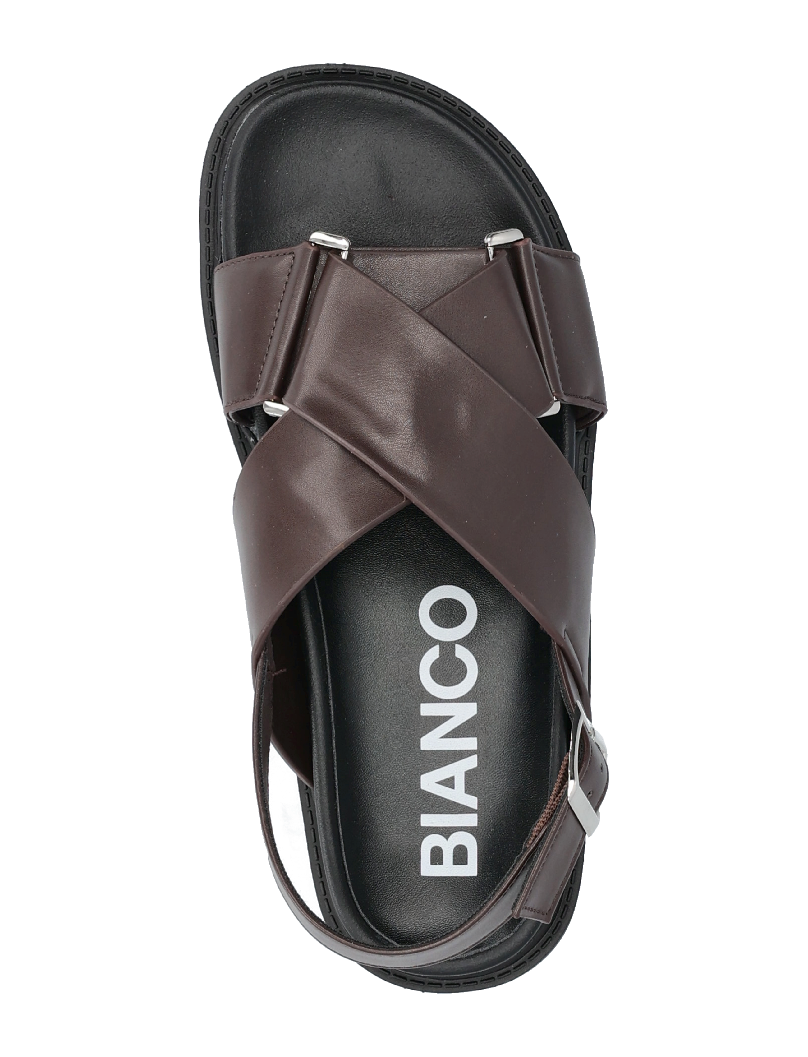 Bianco - BIAOSLO Cross Sandal Faux Leather - flache sandalen - brown - 3