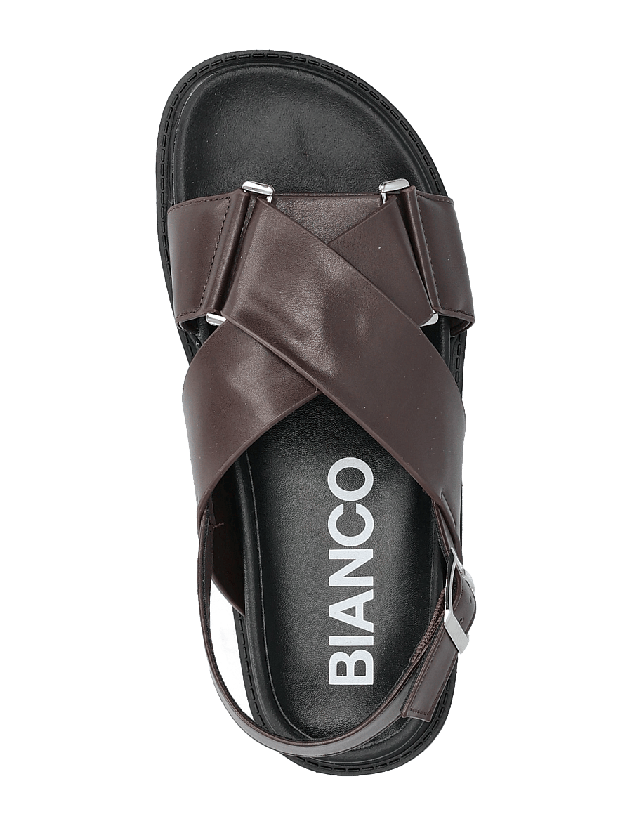 Bianco - BIAOSLO Cross Sandal Faux Leather - flache sandalen - brown - 3