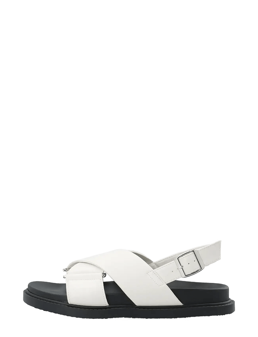 Bianco - BIAOSLO Cross Sandal Faux Leather - flache sandalen - off white - 1