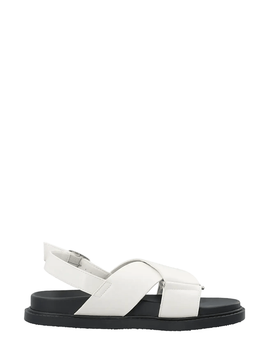 Bianco - BIAOSLO Cross Sandal Faux Leather - flache sandalen - off white - 3