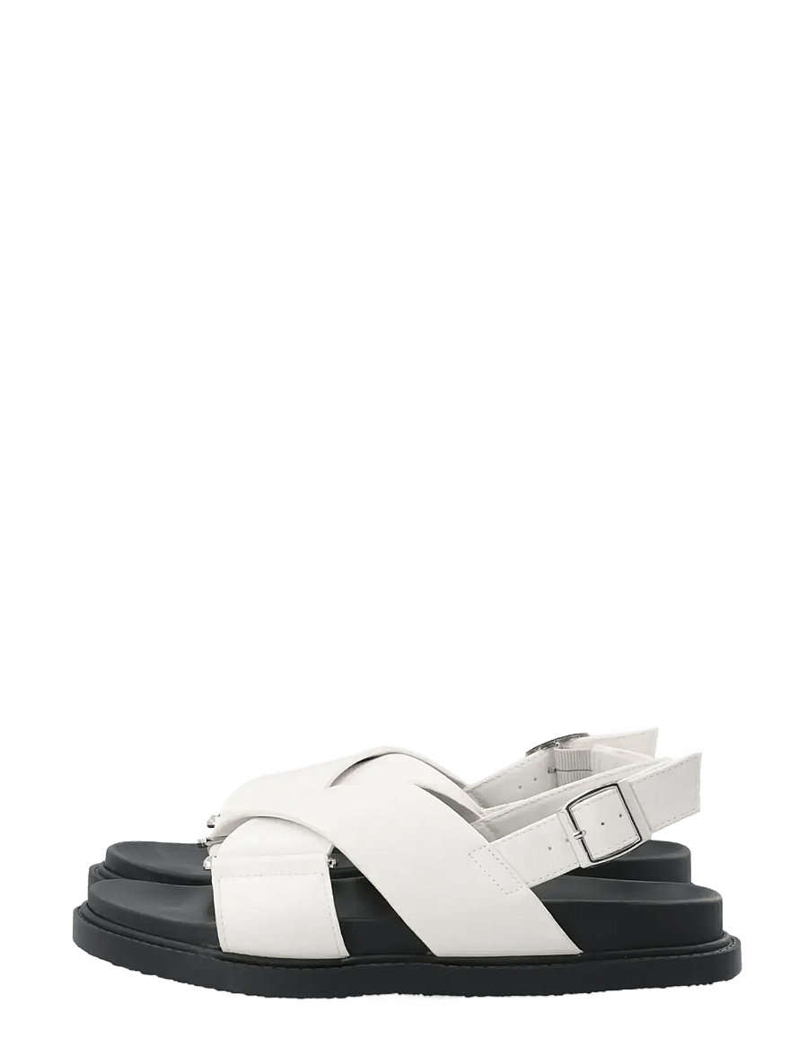 Bianco - BIAOSLO Cross Sandal Faux Leather - flache sandalen - off white - 5