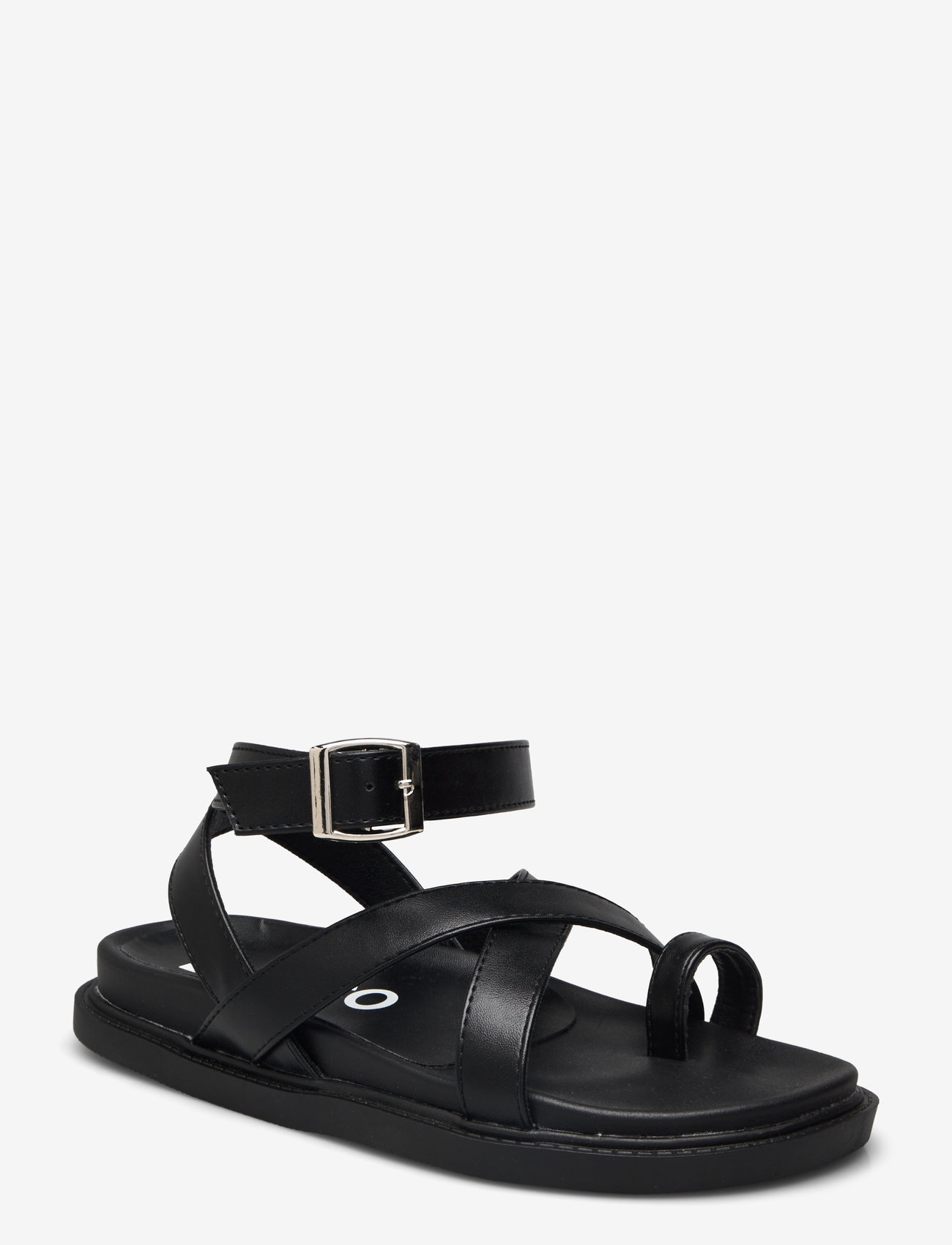 Bianco - BIAOSLO Toe Post Sandal Faux Leather - kontsata sandaalid - black - 0