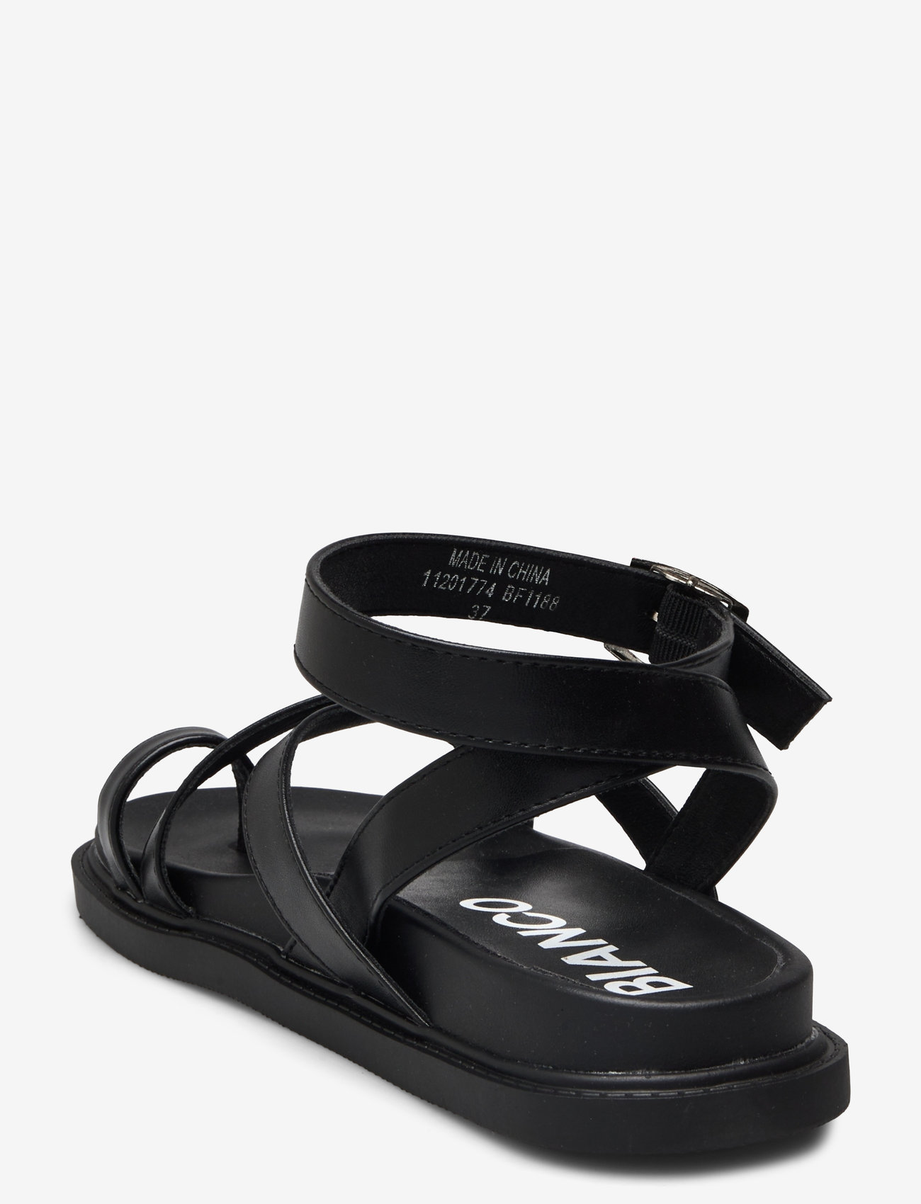 Bianco - BIAOSLO Toe Post Sandal Faux Leather - kontsata sandaalid - black - 2