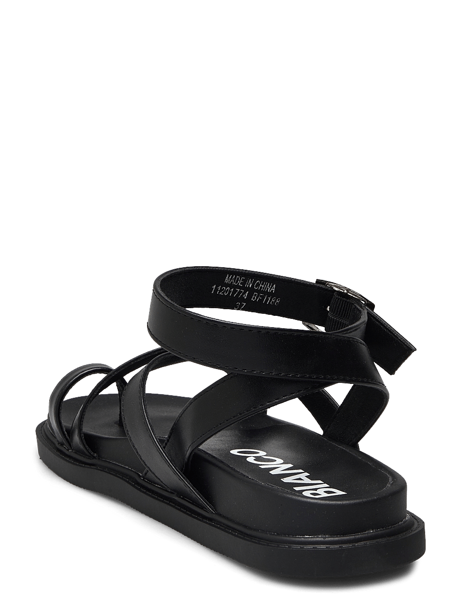 Bianco - BIAOSLO Toe Post Sandal Faux Leather - flat sandals - black - 2
