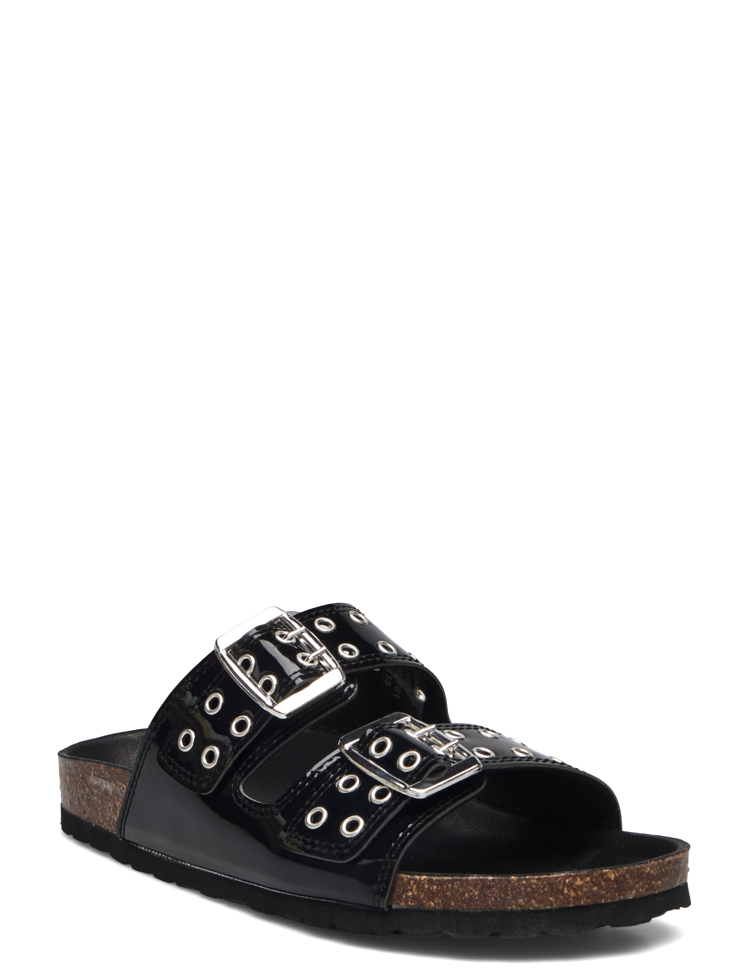 Bianco BIAMIAMI Two Buckle Slide Patent Leather - Kampagne - BLACK / black