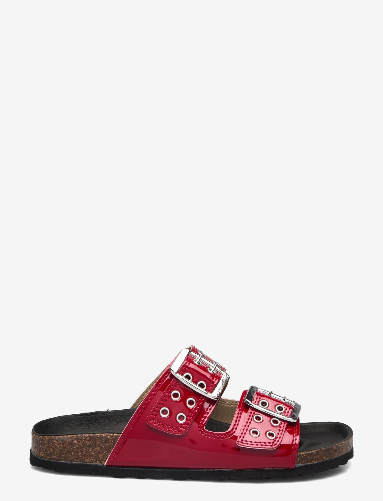 Bianco - BIAMIAMI Two Buckle Slide Patent Leather - platta sandaler - red - 2