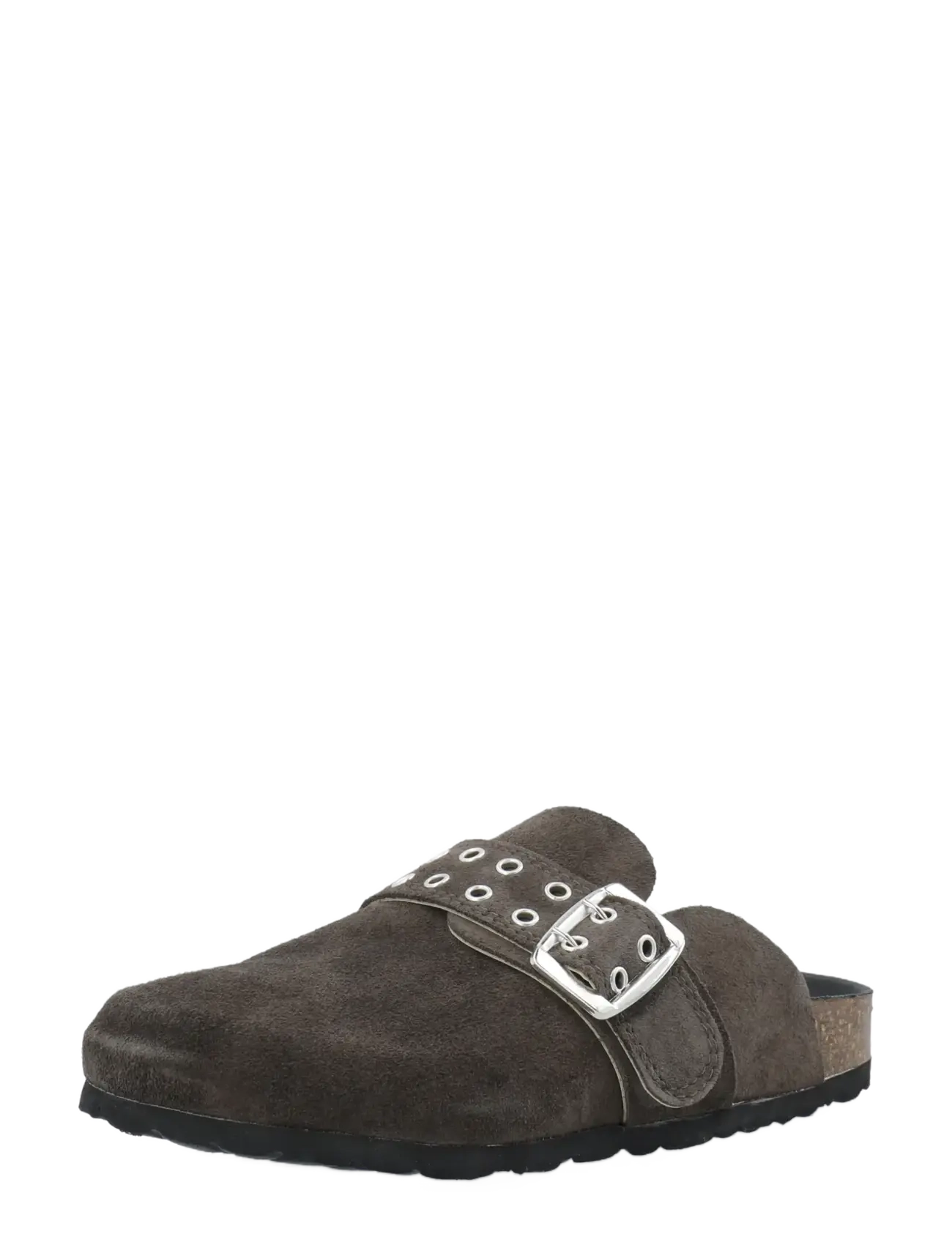 Bianco BIAMIAMI Buckle Mule Suede - Flache Pantoletten - BROWN / brown