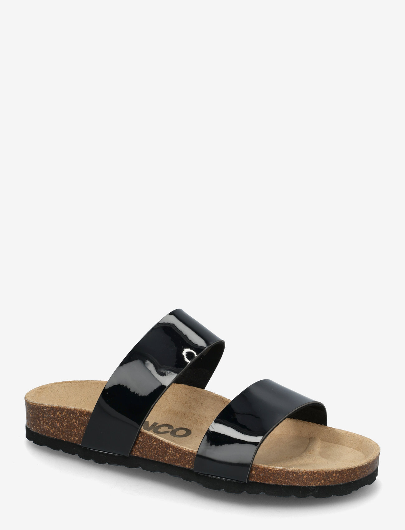 Bianco - BIABETRICIA Twin Strap Sandal Patent Leather - flade sandaler - black - 0