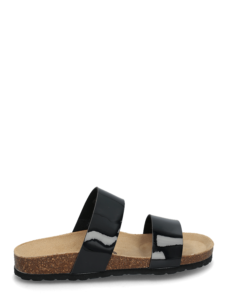 Bianco - BIABETRICIA Twin Strap Sandal Patent Leather - sandales plates - black - 1
