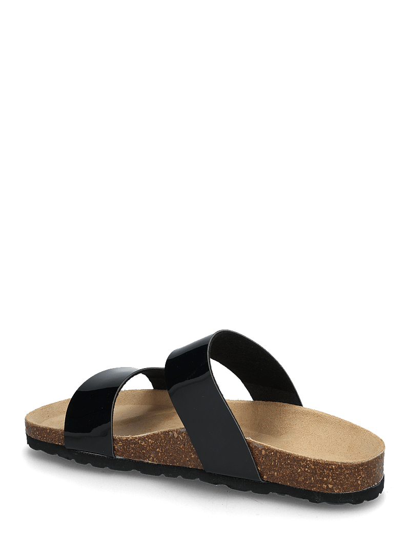 Bianco - BIABETRICIA Twin Strap Sandal Patent Leather - sandales plates - black - 2