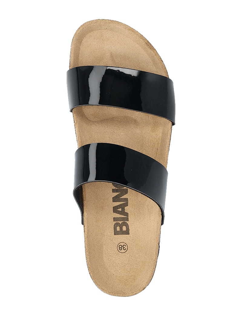 Bianco - BIABETRICIA Twin Strap Sandal Patent Leather - sandales plates - black - 3