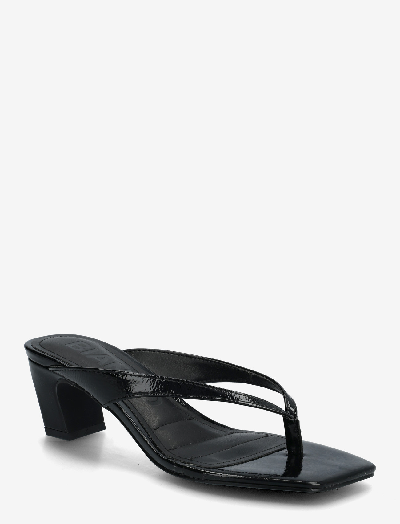 Bianco - BIASPICE Toe Post Faux Leather - sandaler med hæl - black patent - 0