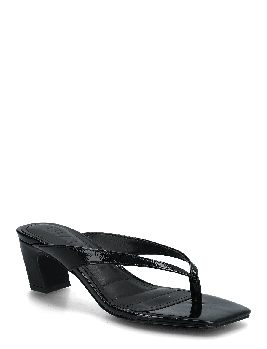 Bianco - BIASPICE Toe Post Faux Leather - sandaler med hæl - black patent - 0