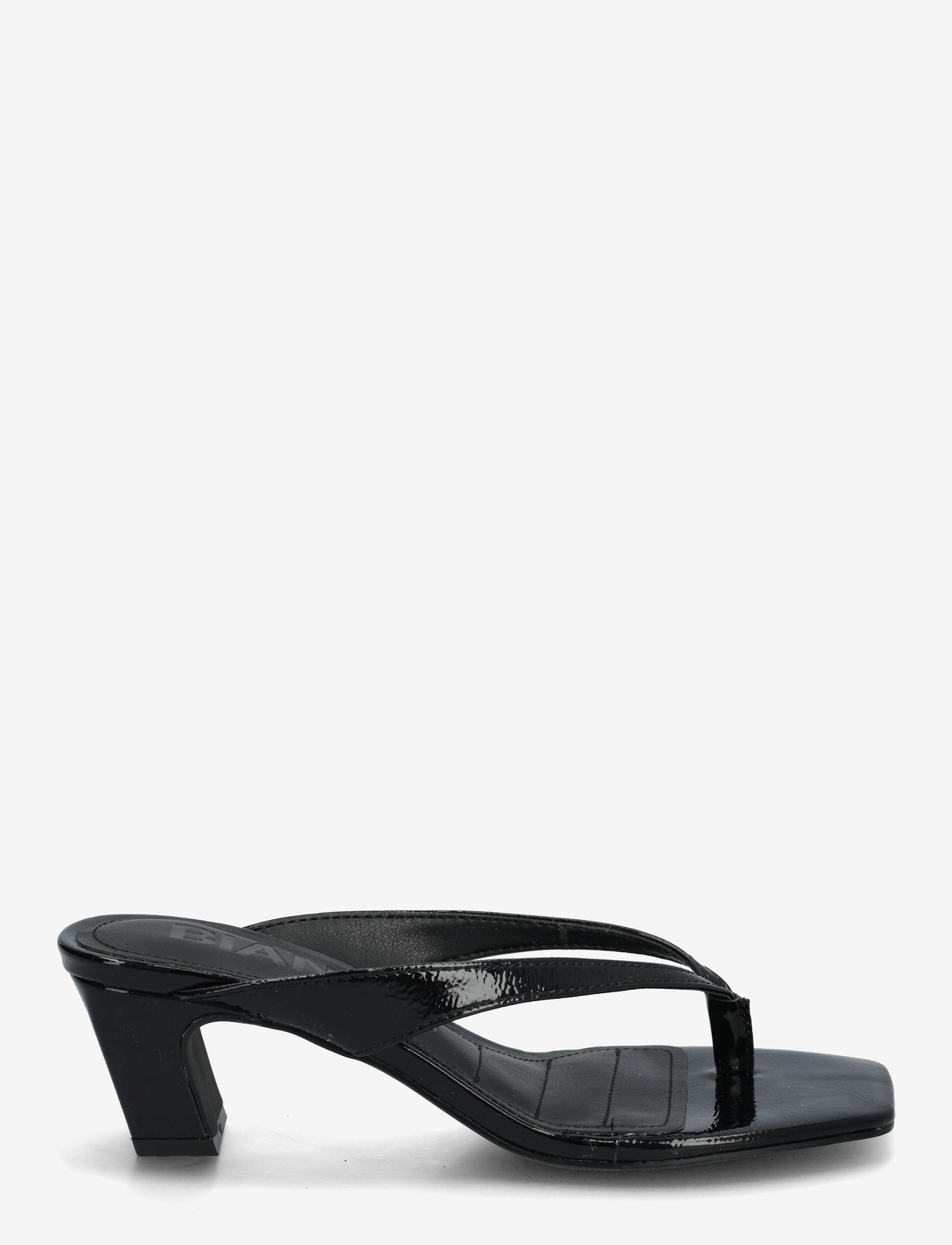 Bianco - BIASPICE Toe Post Faux Leather - sandaler med hæl - black patent - 1