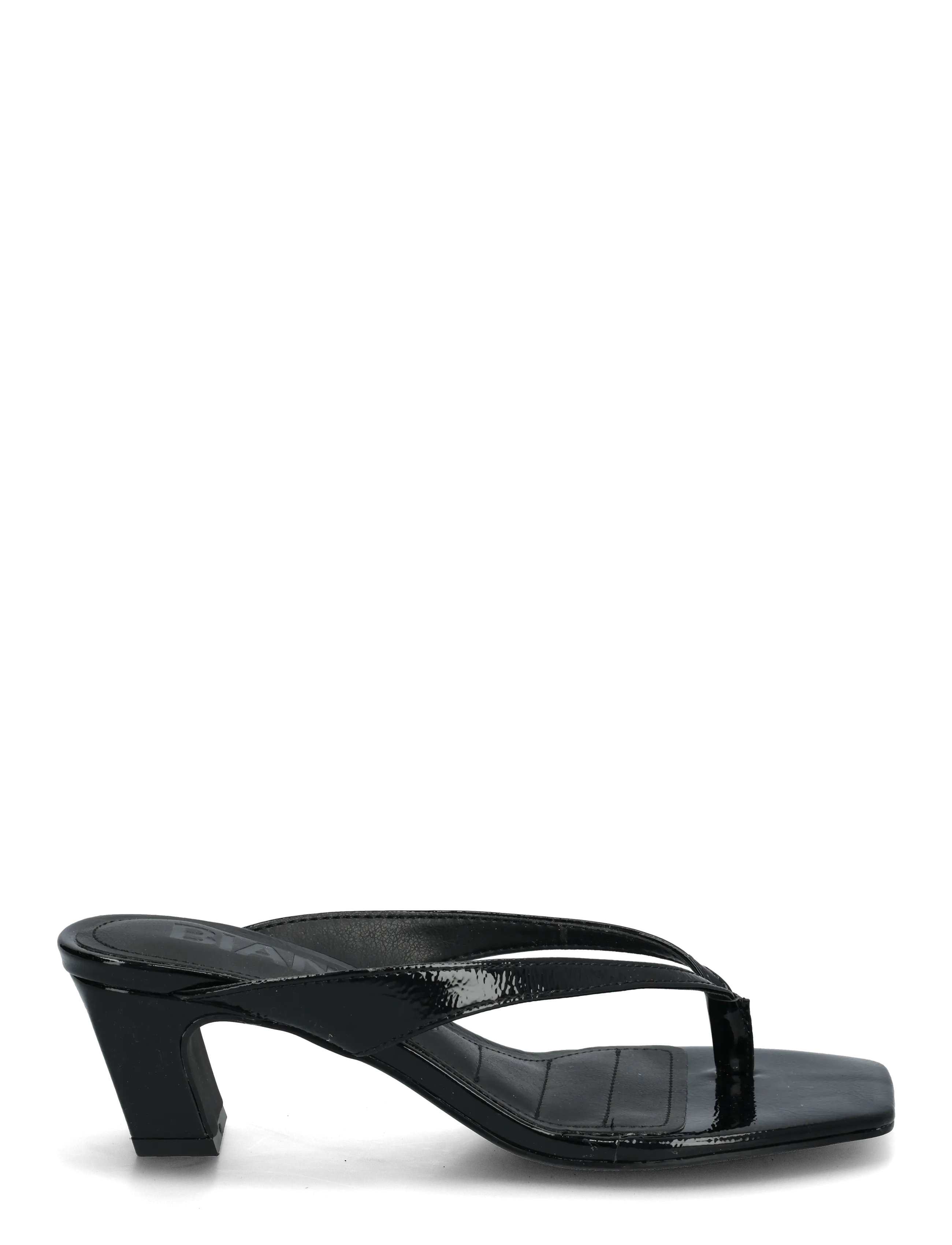 Bianco - BIASPICE Toe Post Faux Leather - heeled sandals - black patent - 1