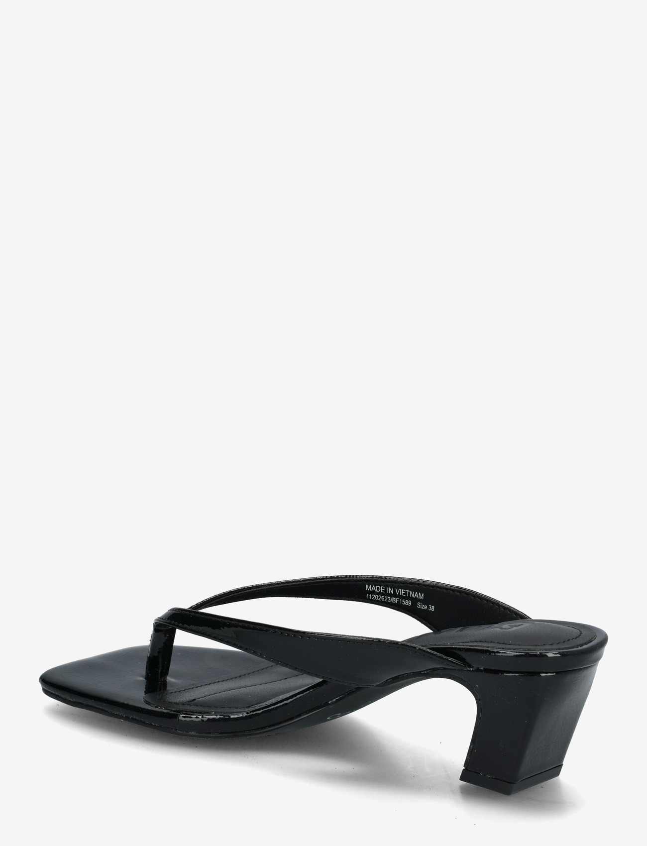 Bianco - BIASPICE Toe Post Faux Leather - sandaler med hæl - black patent - 2