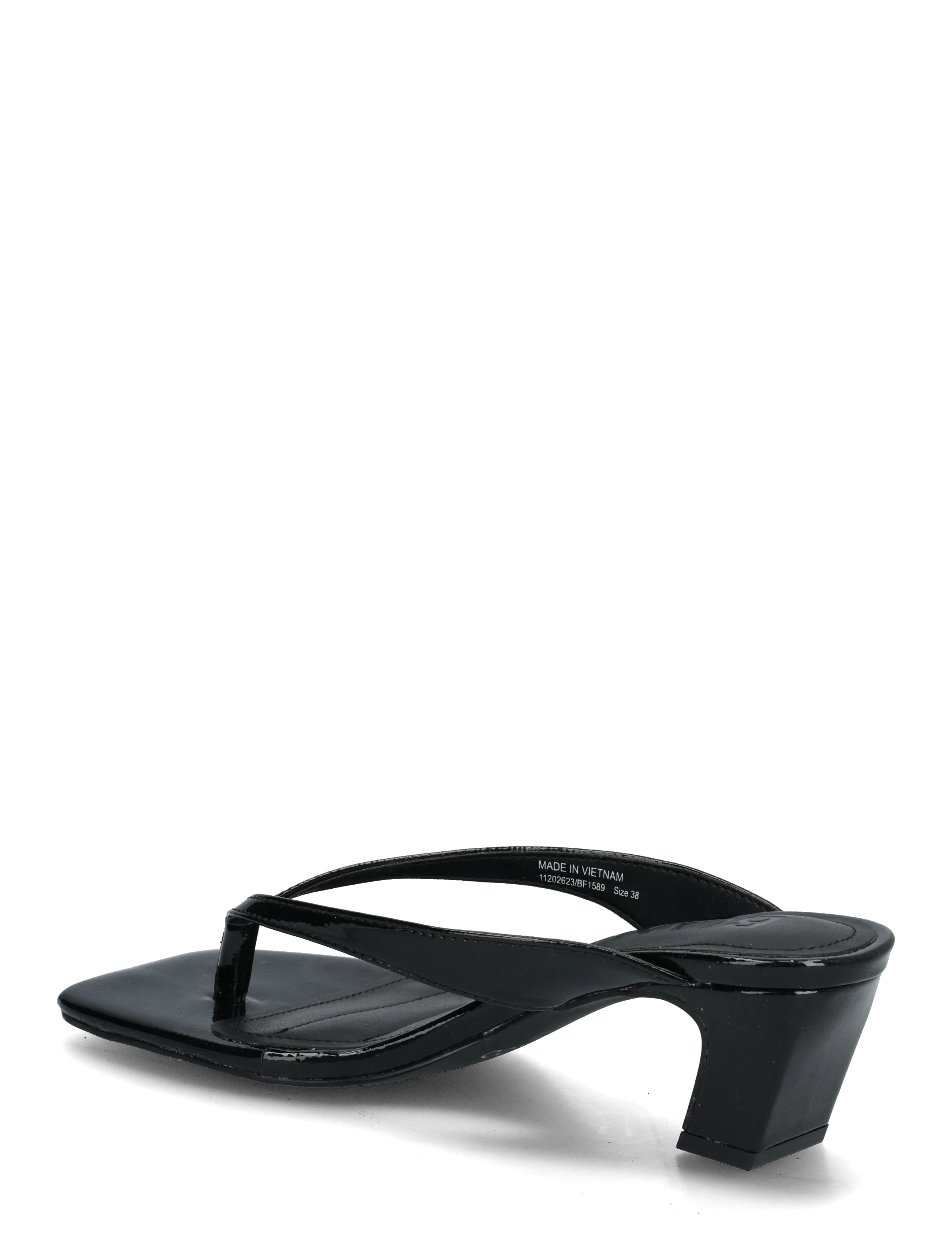 Bianco - BIASPICE Toe Post Faux Leather - heeled sandals - black patent - 2