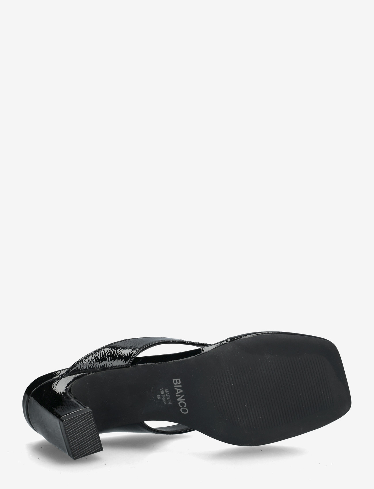 Bianco - BIASPICE Toe Post Faux Leather - sandaler med hæl - black patent - 4