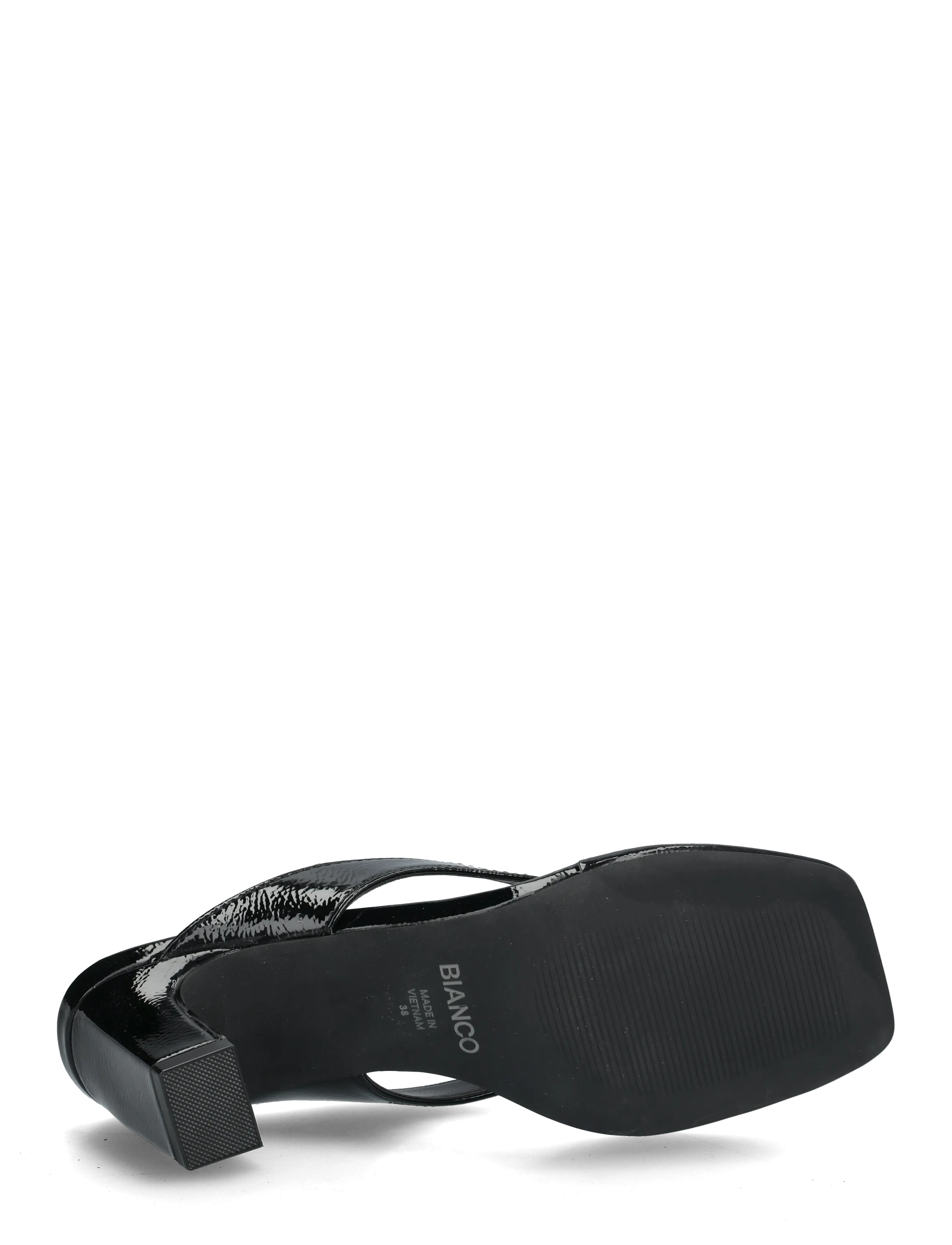 Bianco - BIASPICE Toe Post Faux Leather - heeled sandals - black patent - 4