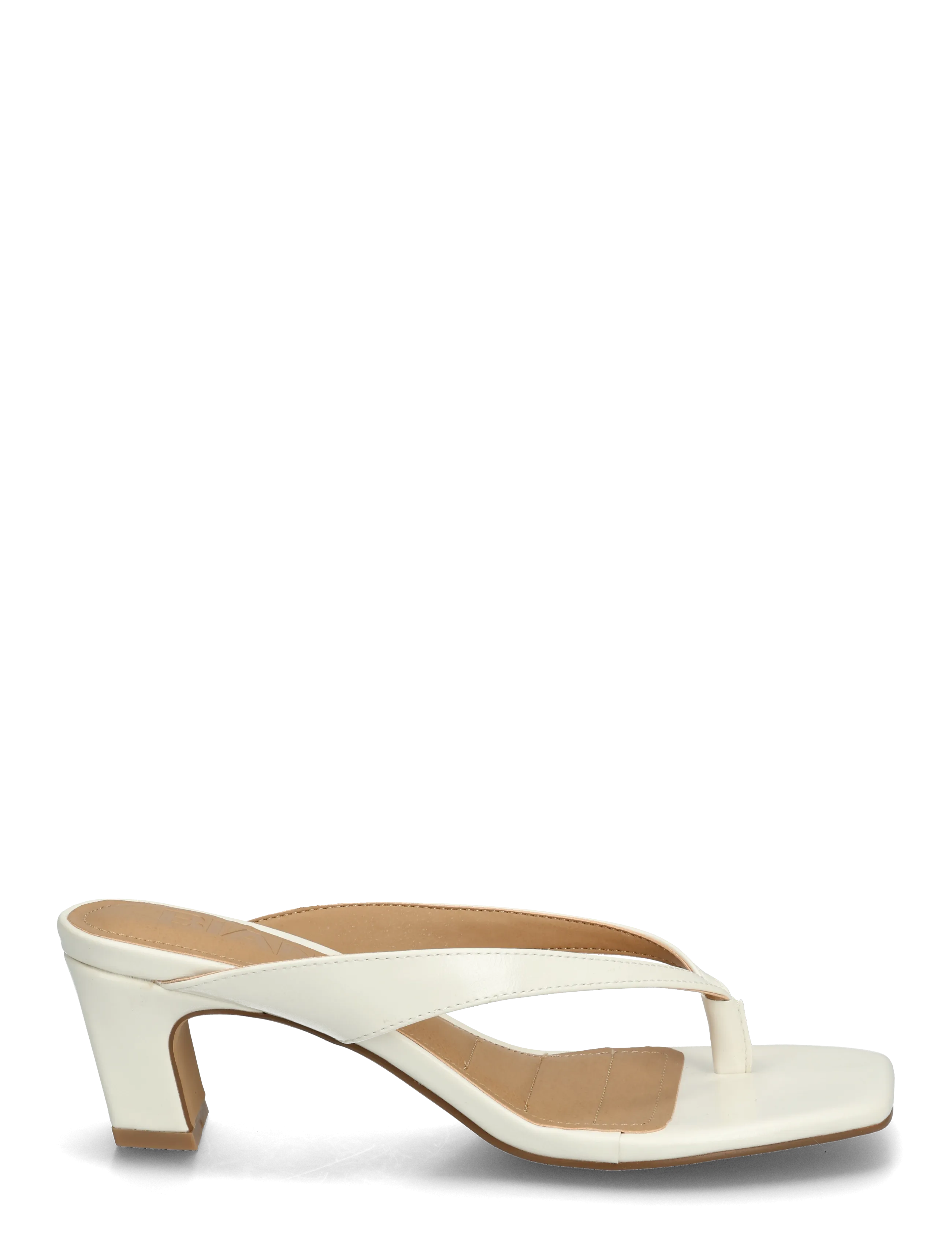 Bianco - BIASPICE Toe Post Faux Leather - aukštakulnės basutės - off white - 1