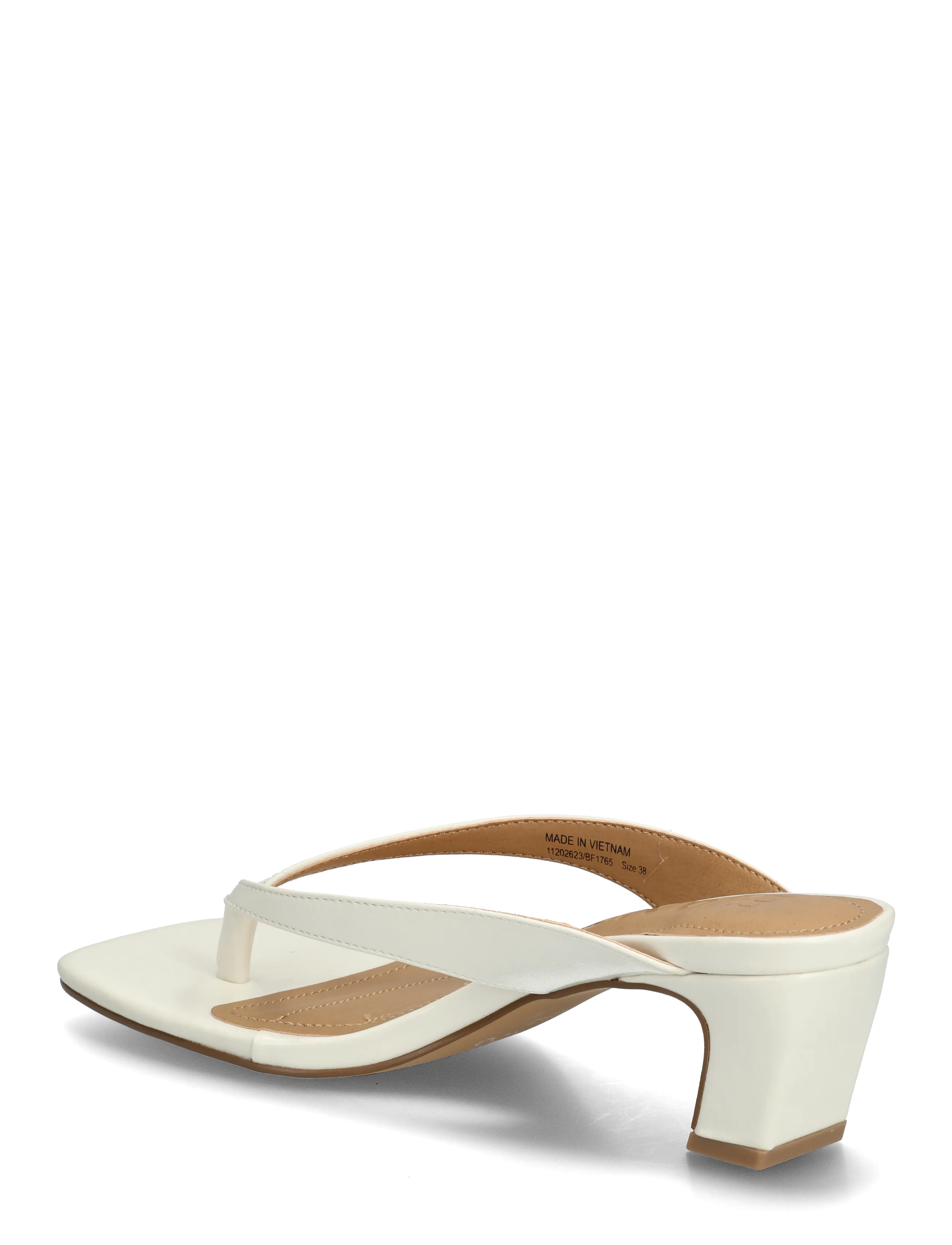 Bianco - BIASPICE Toe Post Faux Leather - aukštakulnės basutės - off white - 2