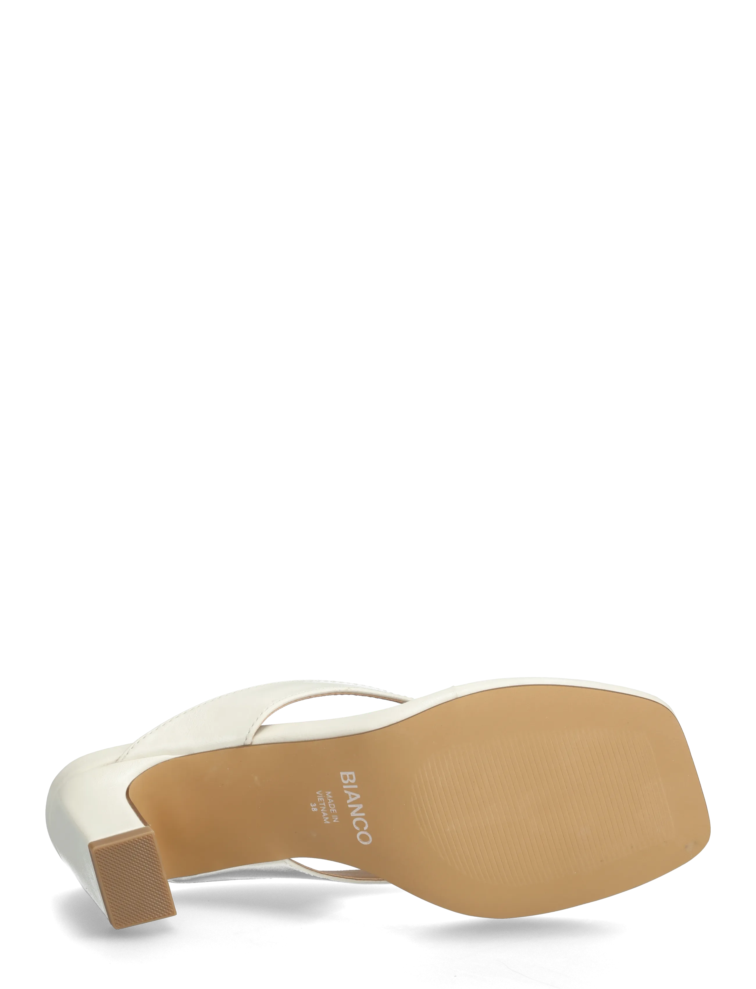 Bianco - BIASPICE Toe Post Faux Leather - aukštakulnės basutės - off white - 4
