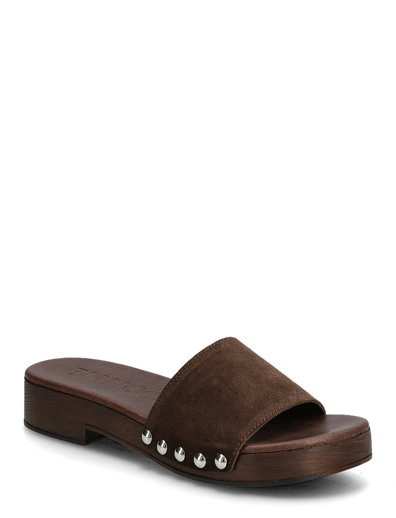 Bianco - BIAAUDREY Slide Clog Suede - flache pantoletten - brown - 0