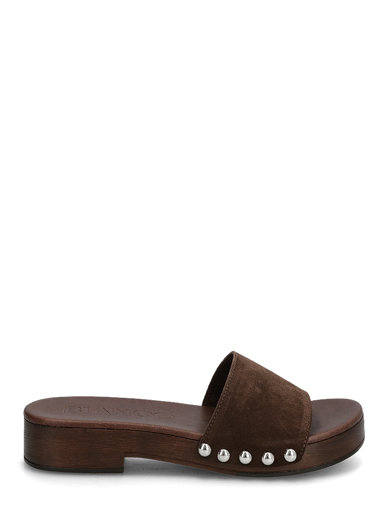 Bianco - BIAAUDREY Slide Clog Suede - flache pantoletten - brown - 1