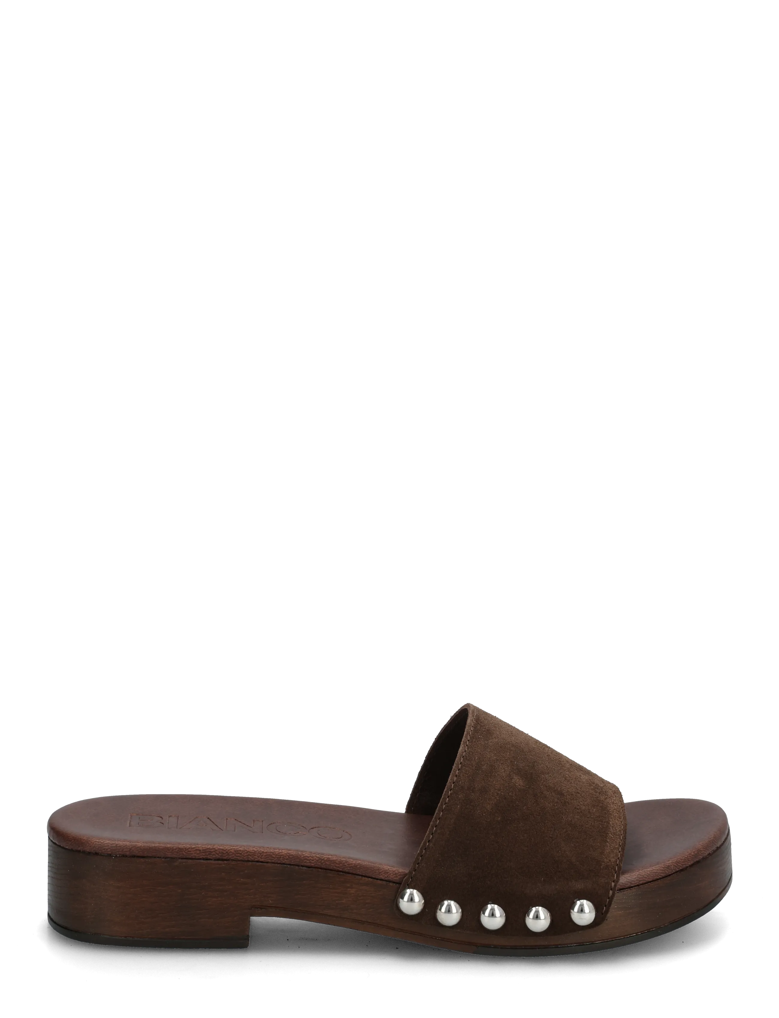 Bianco - BIAAUDREY Slide Clog Suede - flat mules - brown - 1