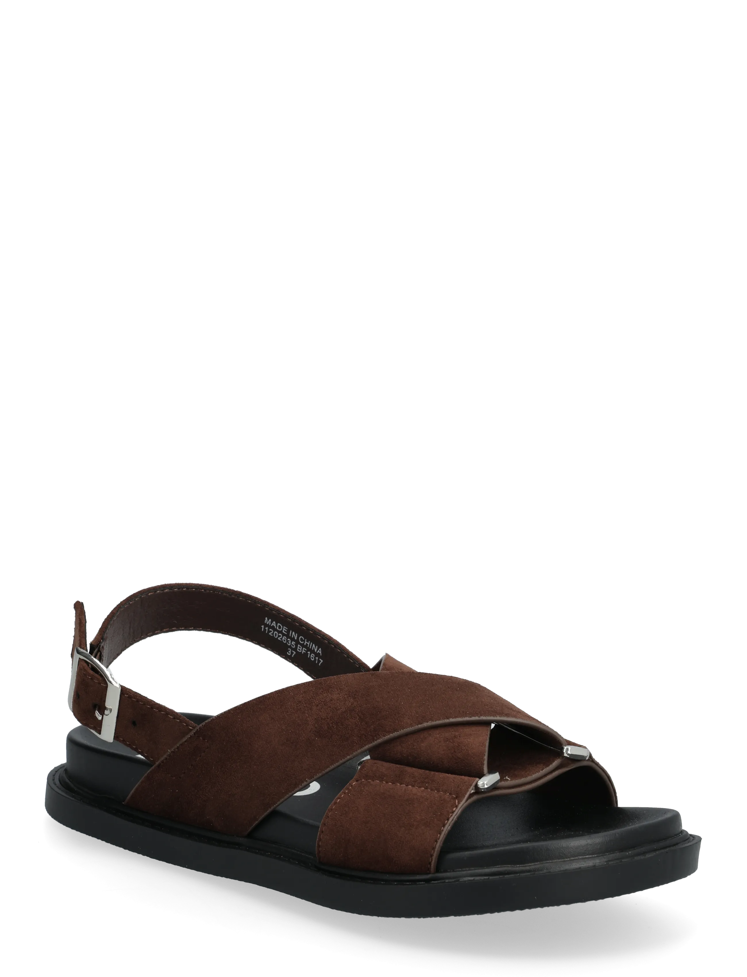 Bianco BIAOSLO Cross Sandal Faux Suede - Bianco - BROWN / brown