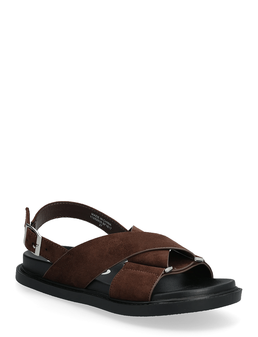 Bianco - BIAOSLO Cross Sandal Faux Suede - flache sandalen - brown - 0