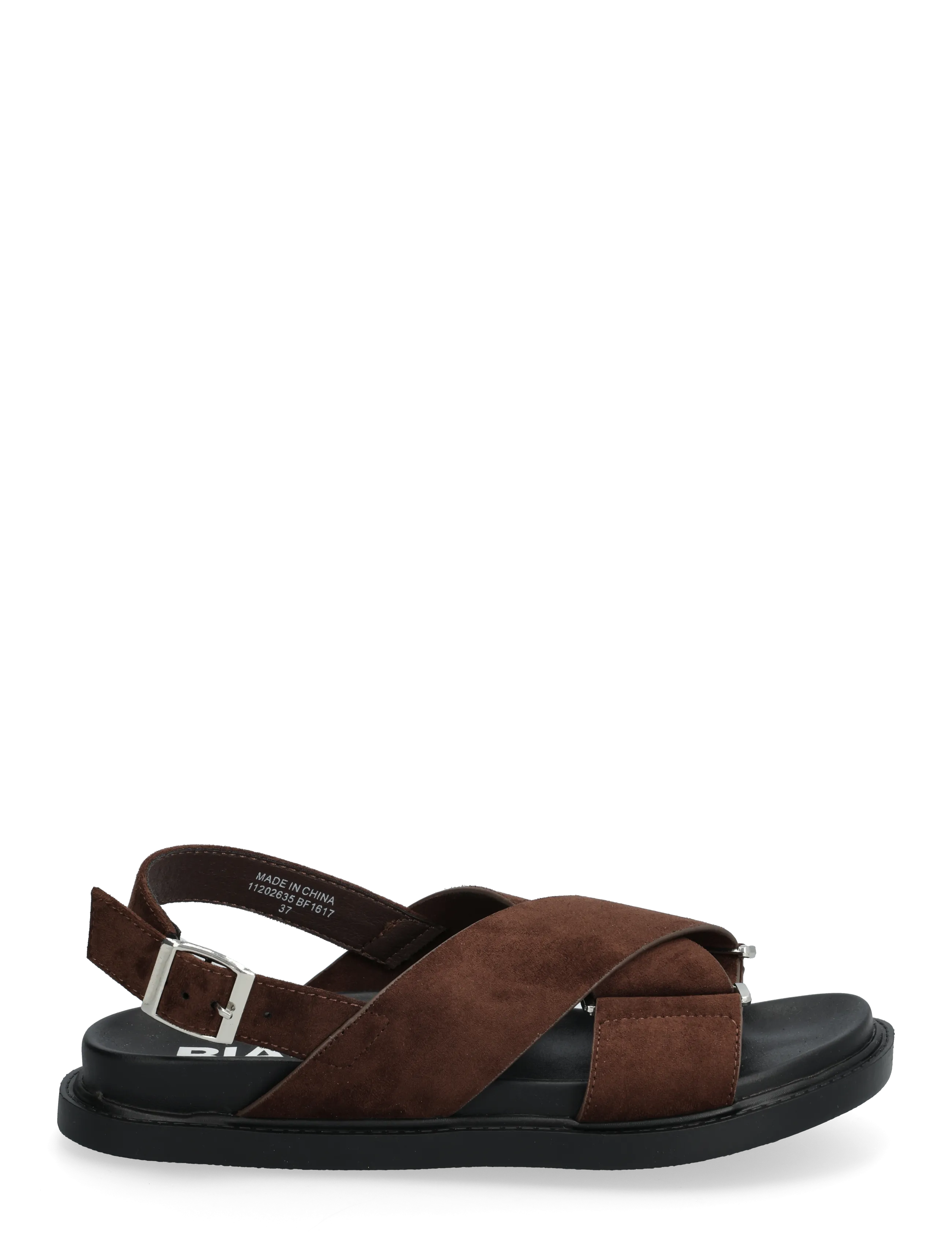Bianco - BIAOSLO Cross Sandal Faux Suede - flache sandalen - brown - 1