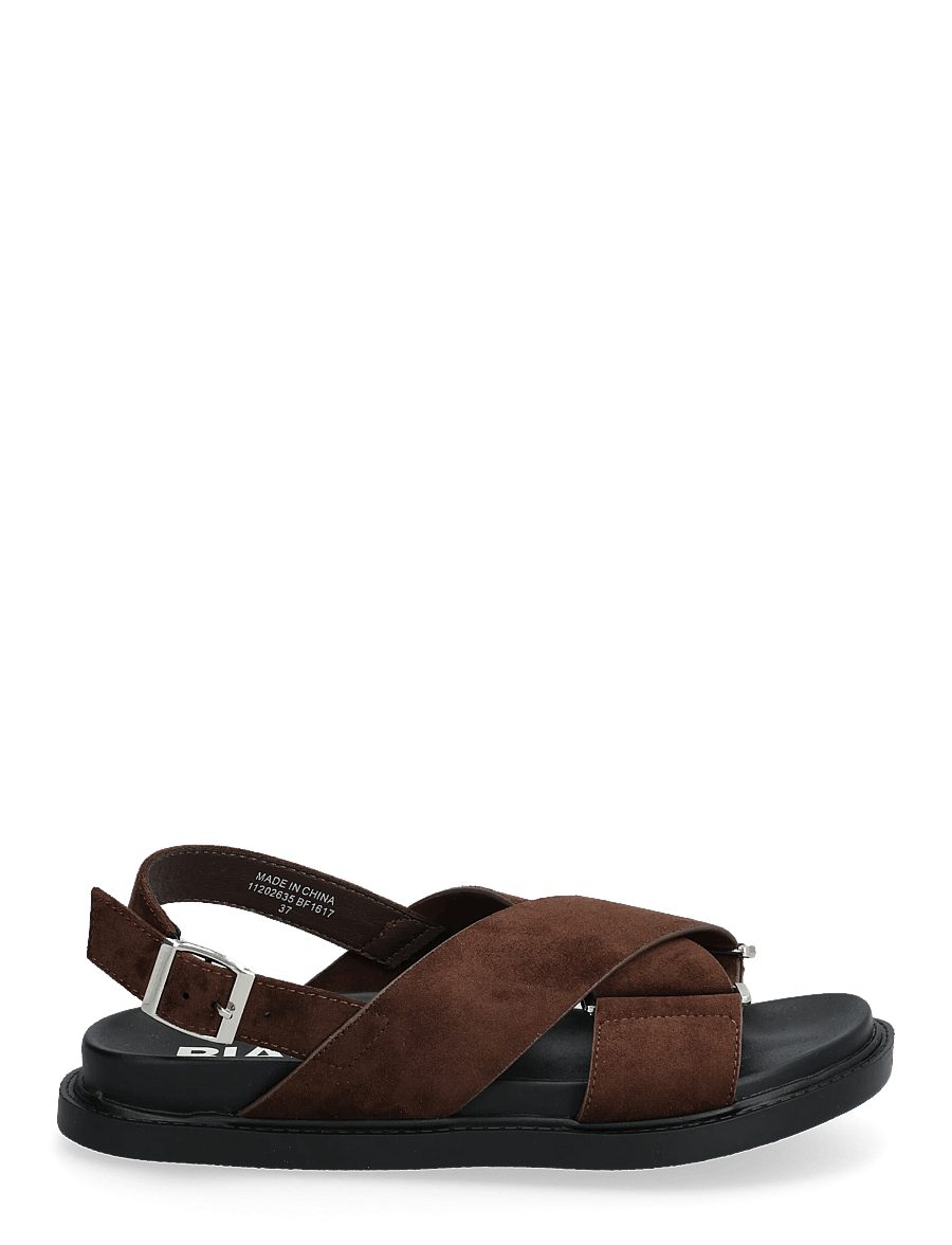 Bianco - BIAOSLO Cross Sandal Faux Suede - flache sandalen - brown - 1