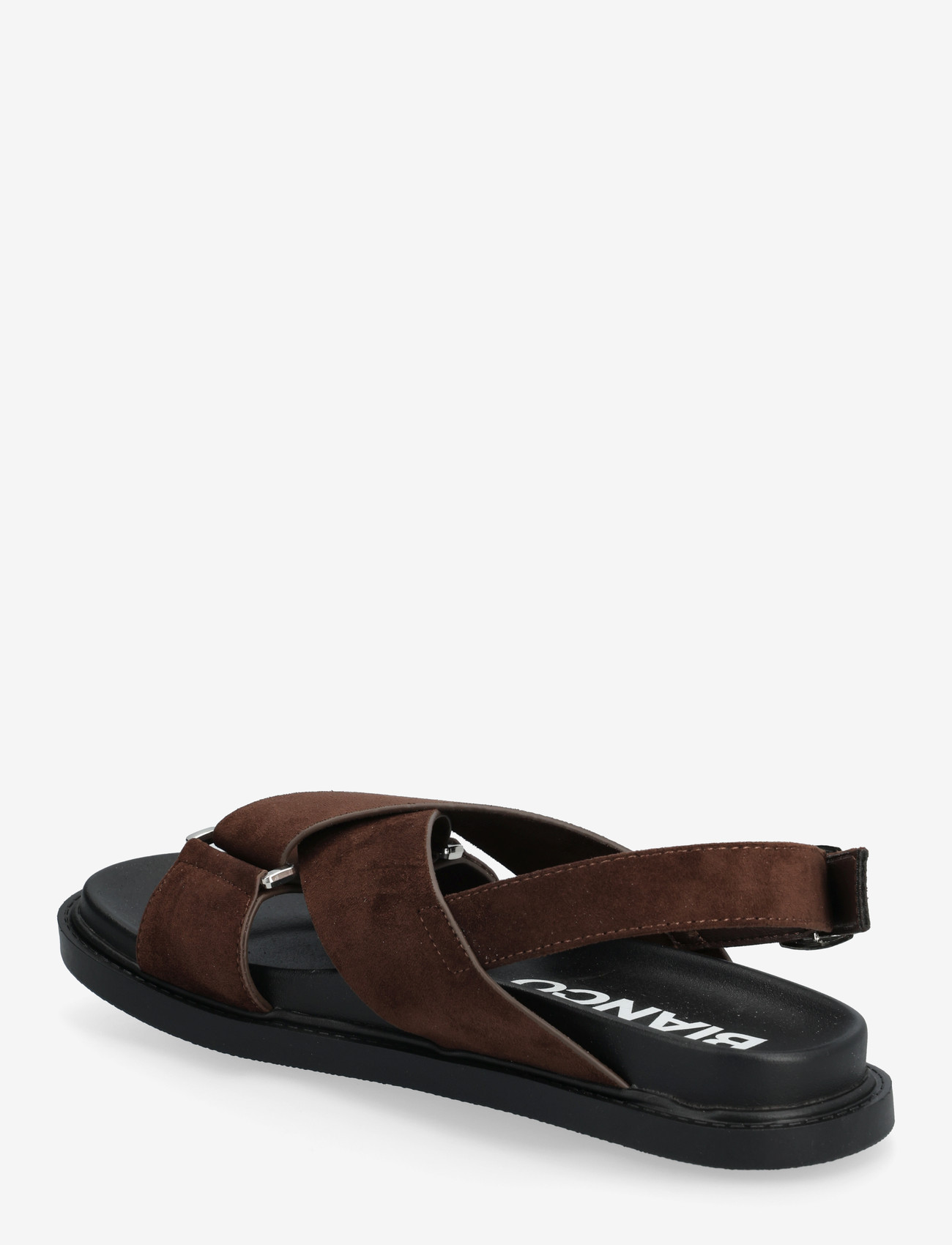 Bianco - BIAOSLO Cross Sandal Faux Suede - flat sandals - brown - 2