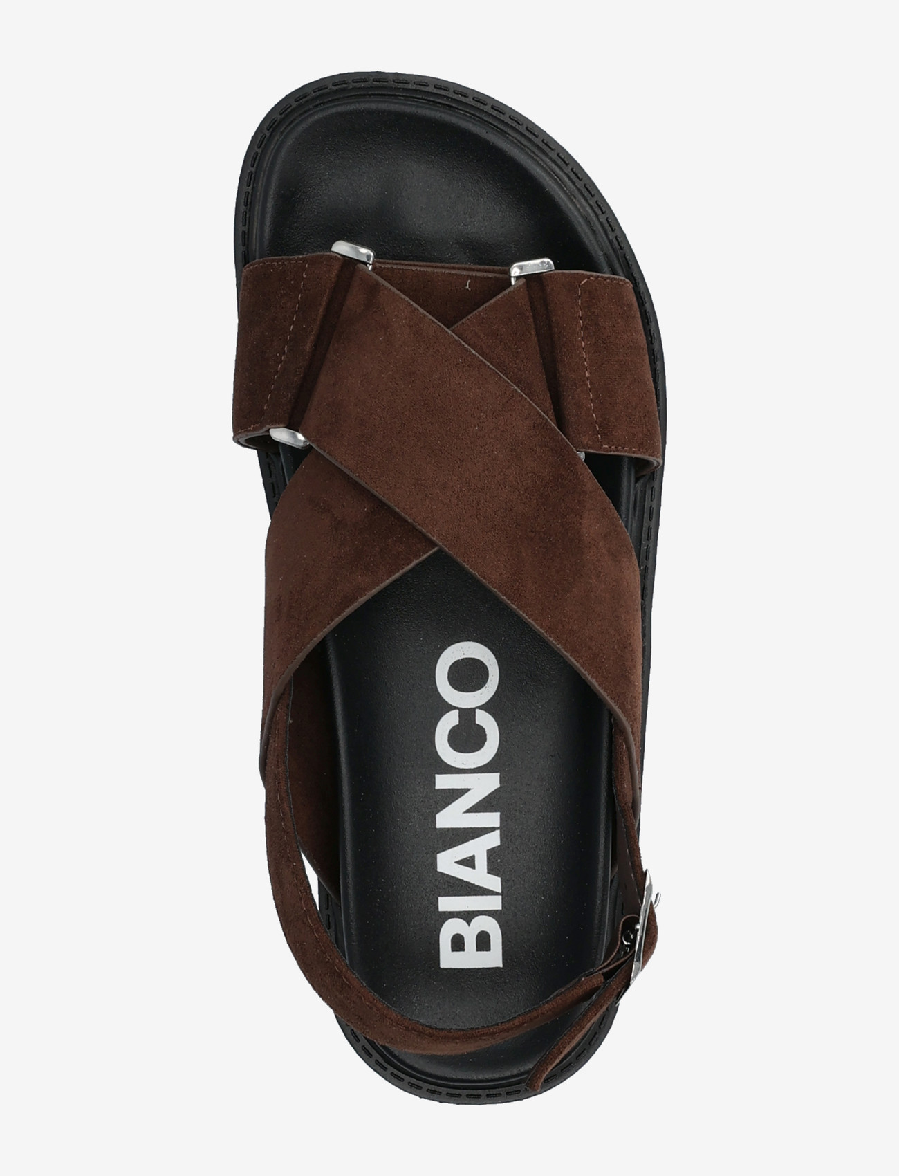 Bianco - BIAOSLO Cross Sandal Faux Suede - flat sandals - brown - 3