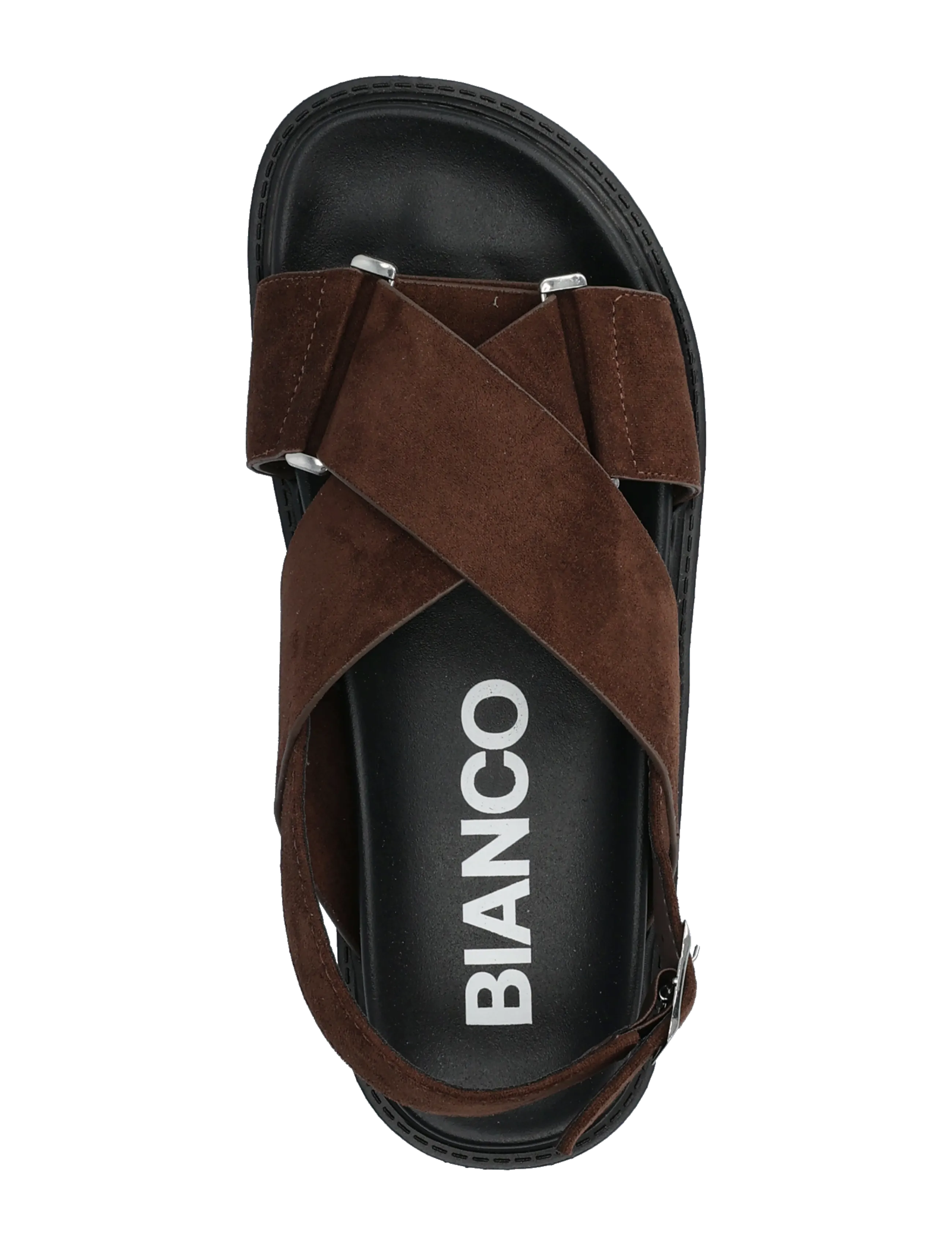Bianco - BIAOSLO Cross Sandal Faux Suede - flache sandalen - brown - 3