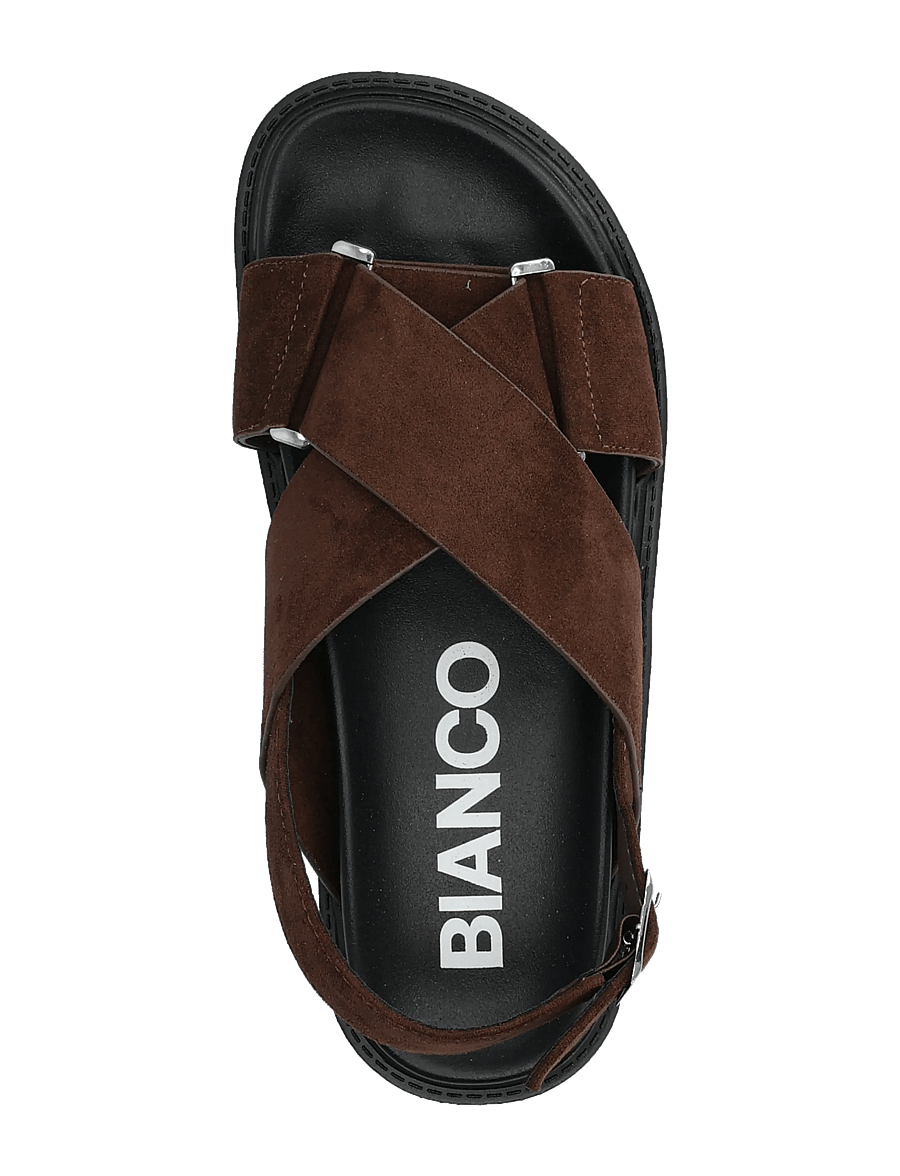 Bianco - BIAOSLO Cross Sandal Faux Suede - flache sandalen - brown - 3