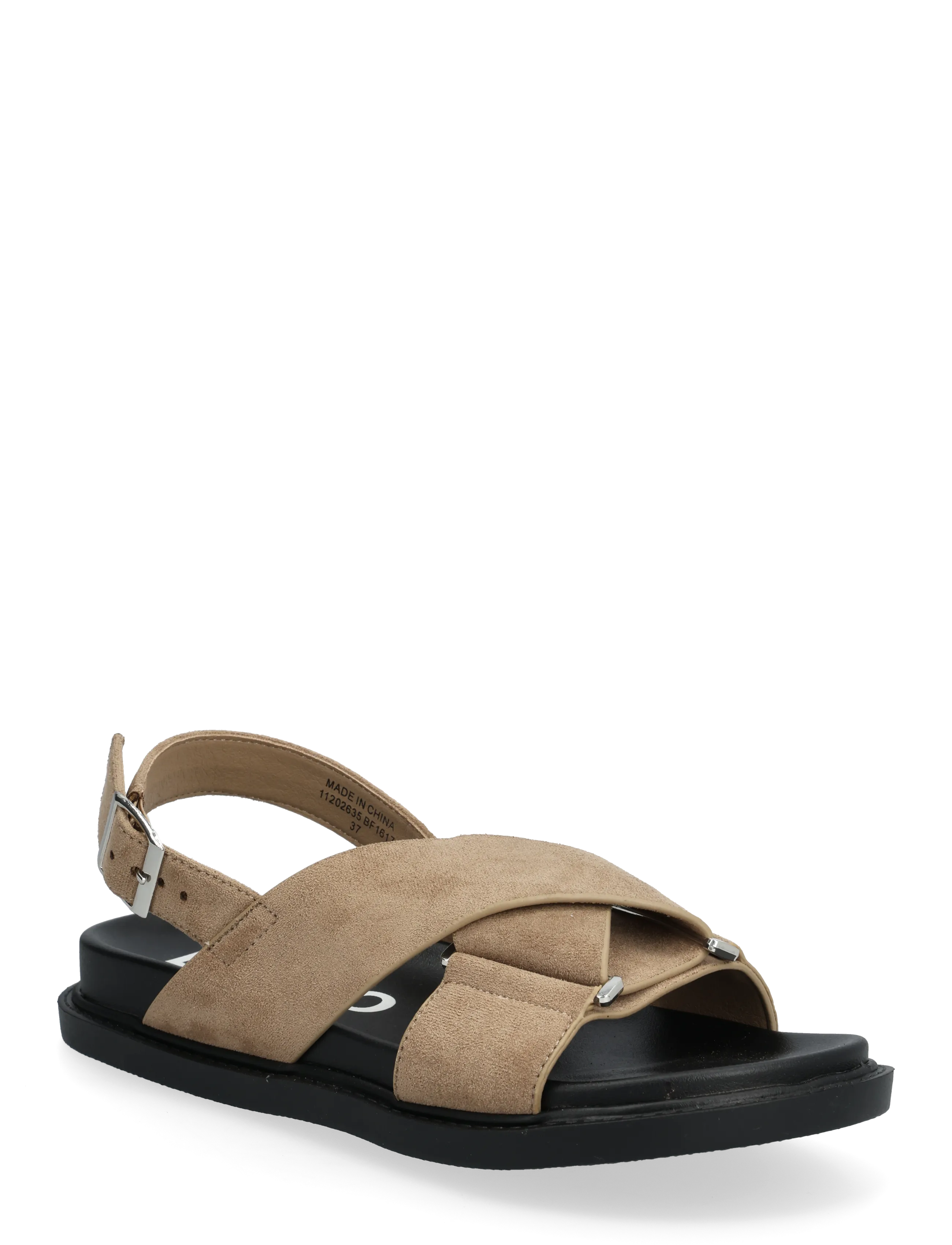 Bianco Biaoslo Cross Sandal Faux Suede, 36, Beige, Sandaler > Flade Sandals, Dame