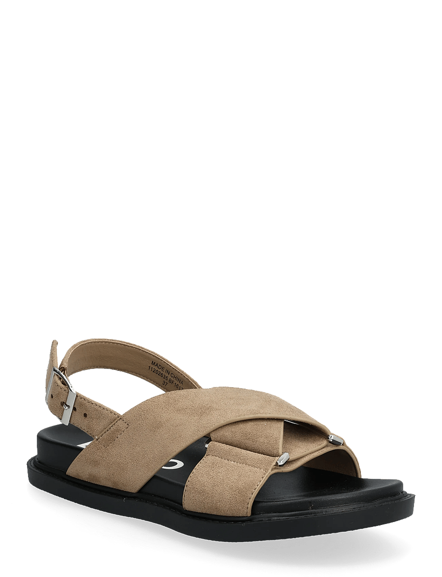 Bianco - BIAOSLO Cross Sandal Faux Suede - platta sandaler - sand - 0
