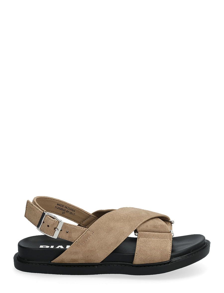 Bianco - BIAOSLO Cross Sandal Faux Suede - platta sandaler - sand - 1