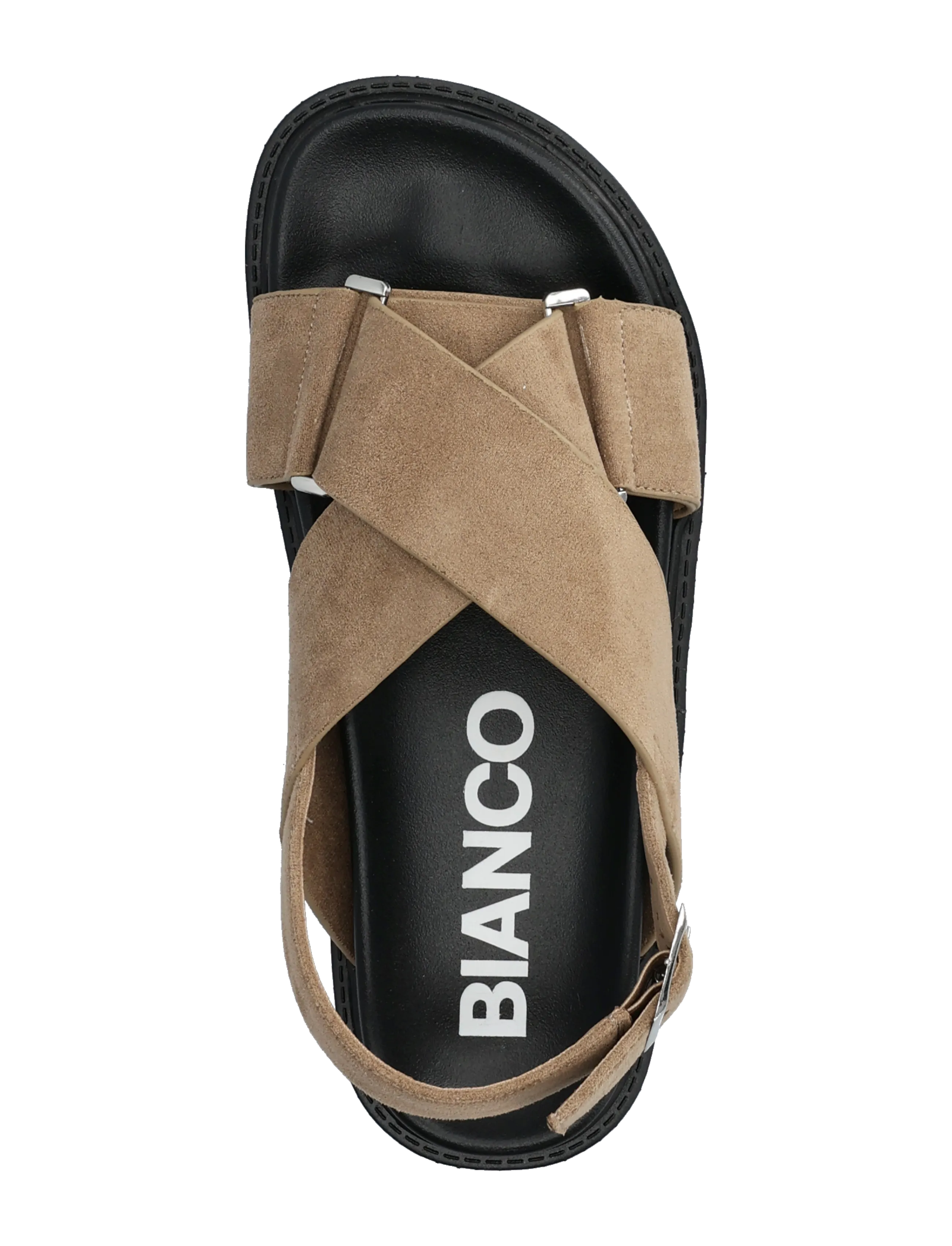 Bianco - BIAOSLO Cross Sandal Faux Suede - sandales plates - sand - 3