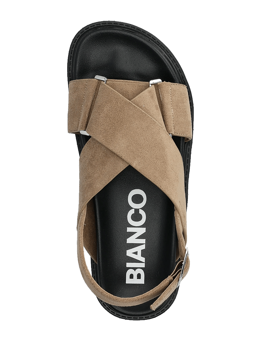 Bianco - BIAOSLO Cross Sandal Faux Suede - platta sandaler - sand - 3