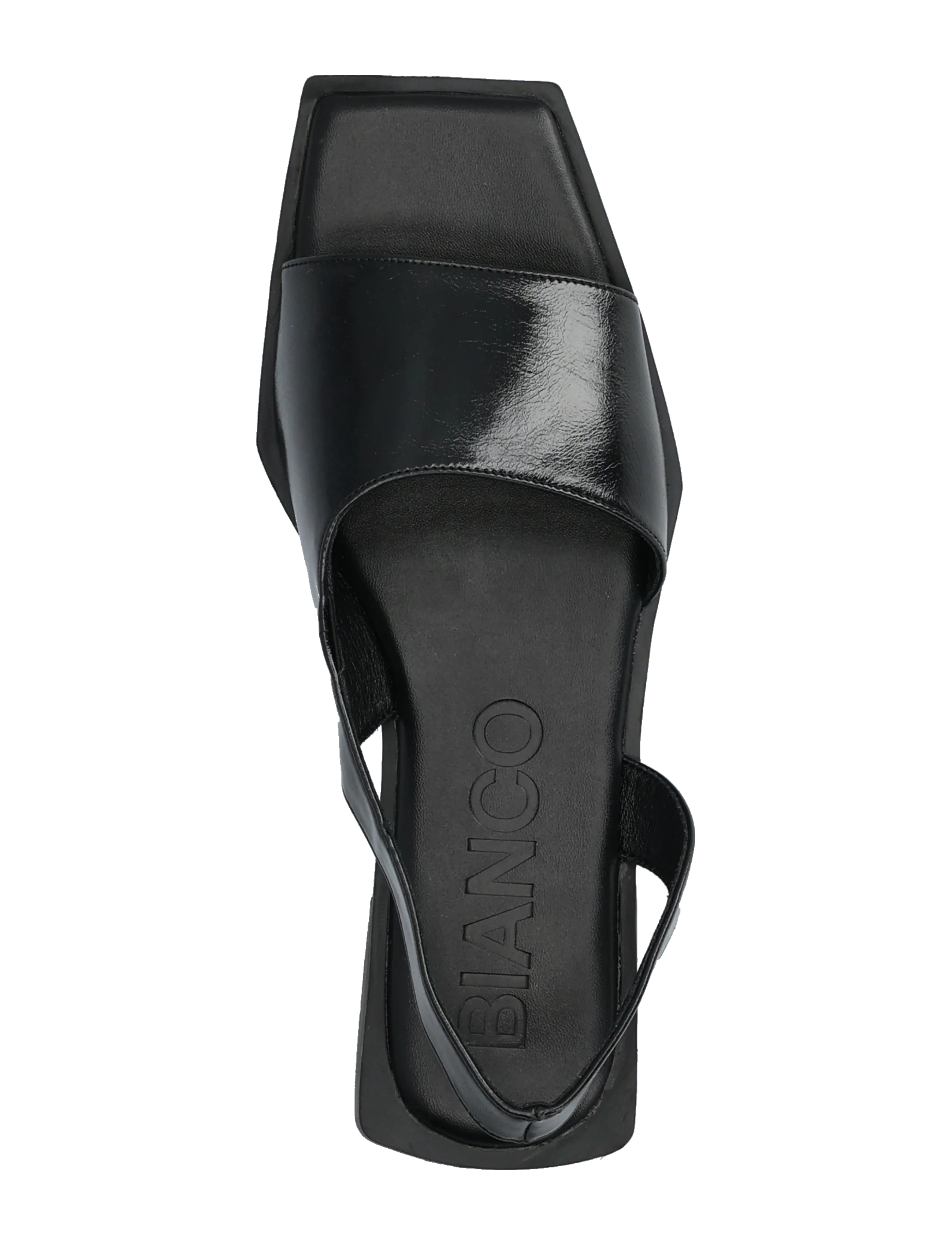 Bianco - BIAYVE Square Slingback Sandal Faux Leather - shiny black - 3