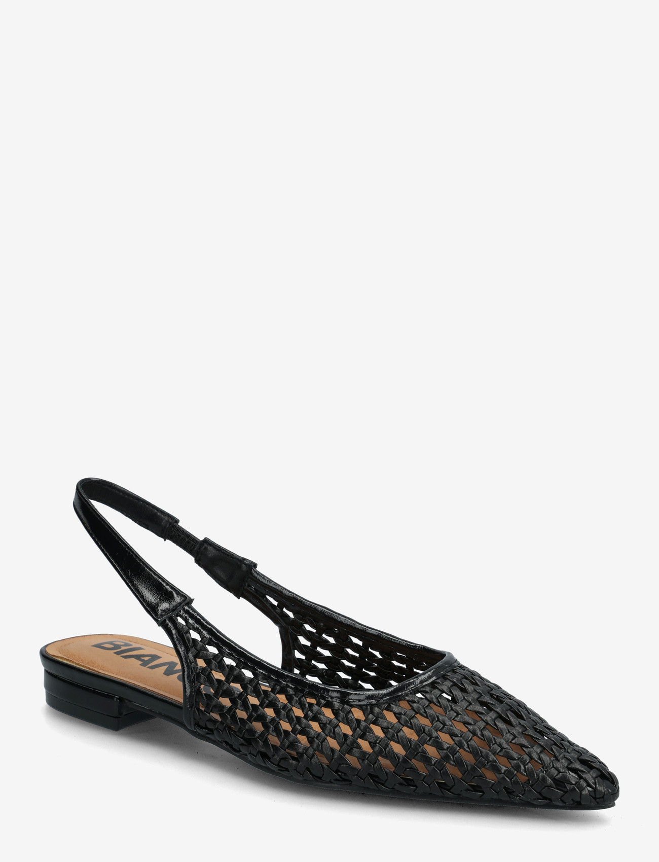 Bianco - BIABARI Slingback Weaved Faux Leather - flache slingbacks - black - 0