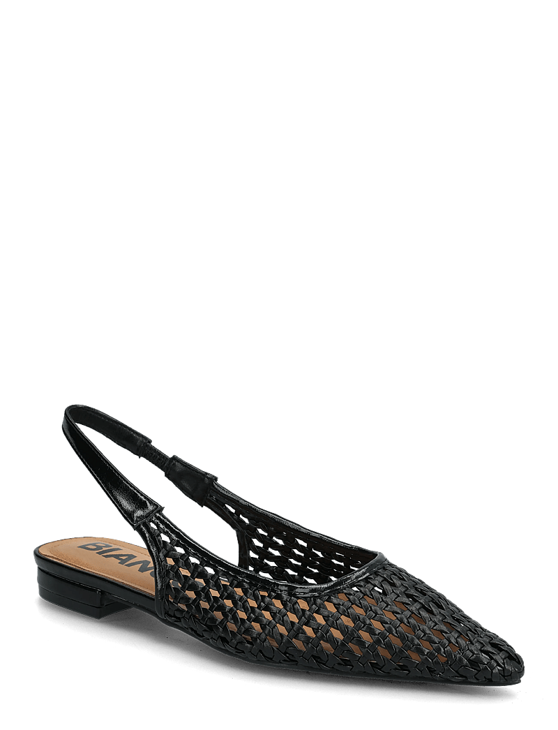 Bianco - BIABARI Slingback Weaved Faux Leather - flache slingbacks - black - 0