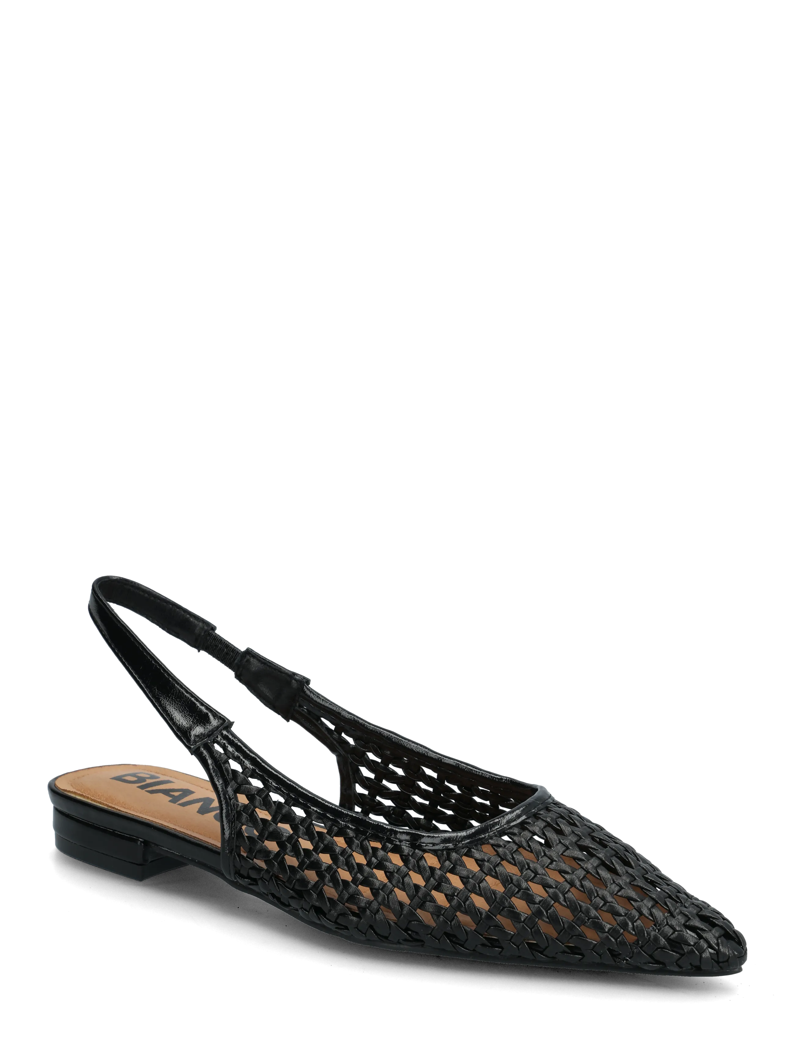 Bianco BIABARI Slingback Weaved Faux Leather - Flade slingbacks - BLACK / black