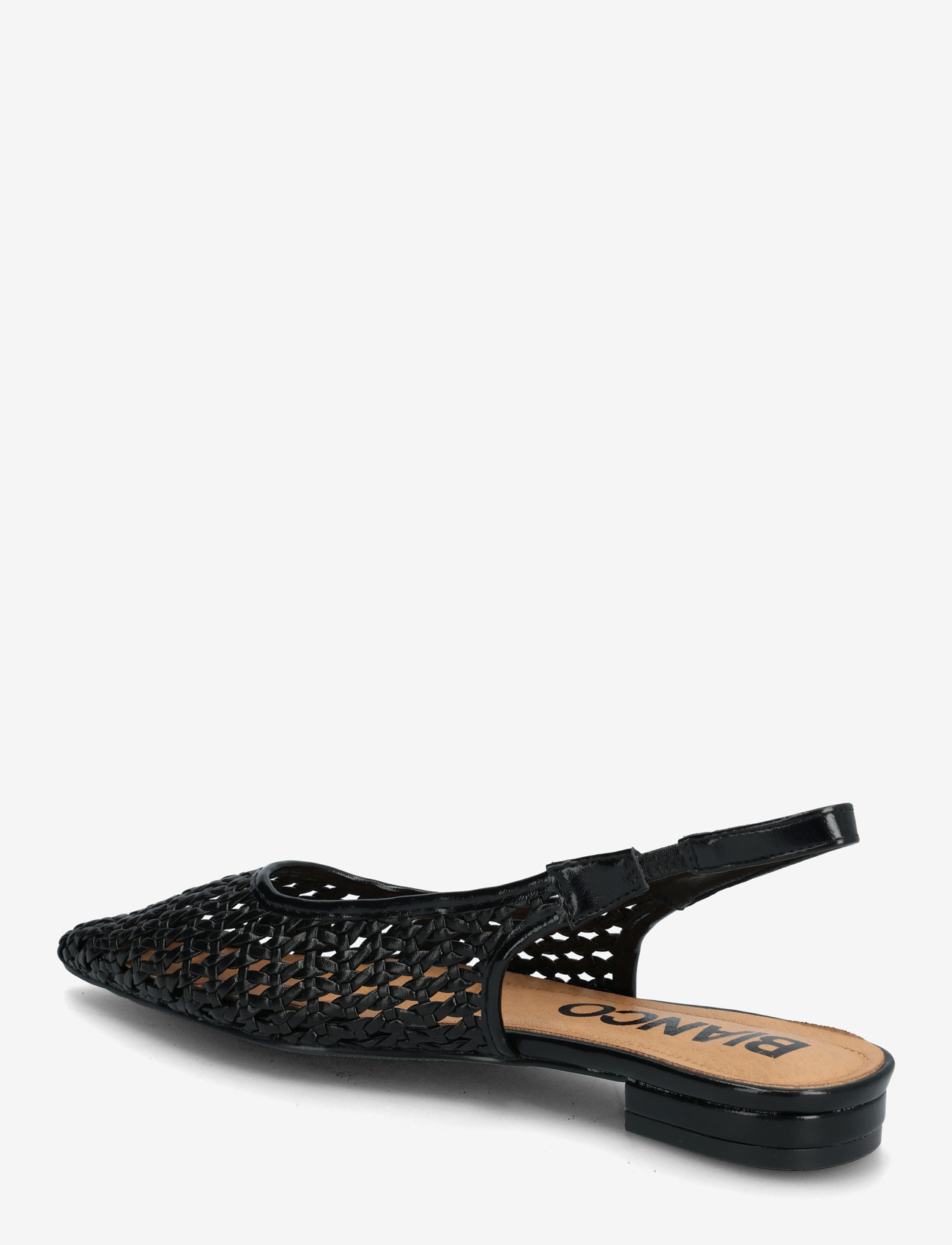 Bianco - BIABARI Slingback Weaved Faux Leather - flache slingbacks - black - 1